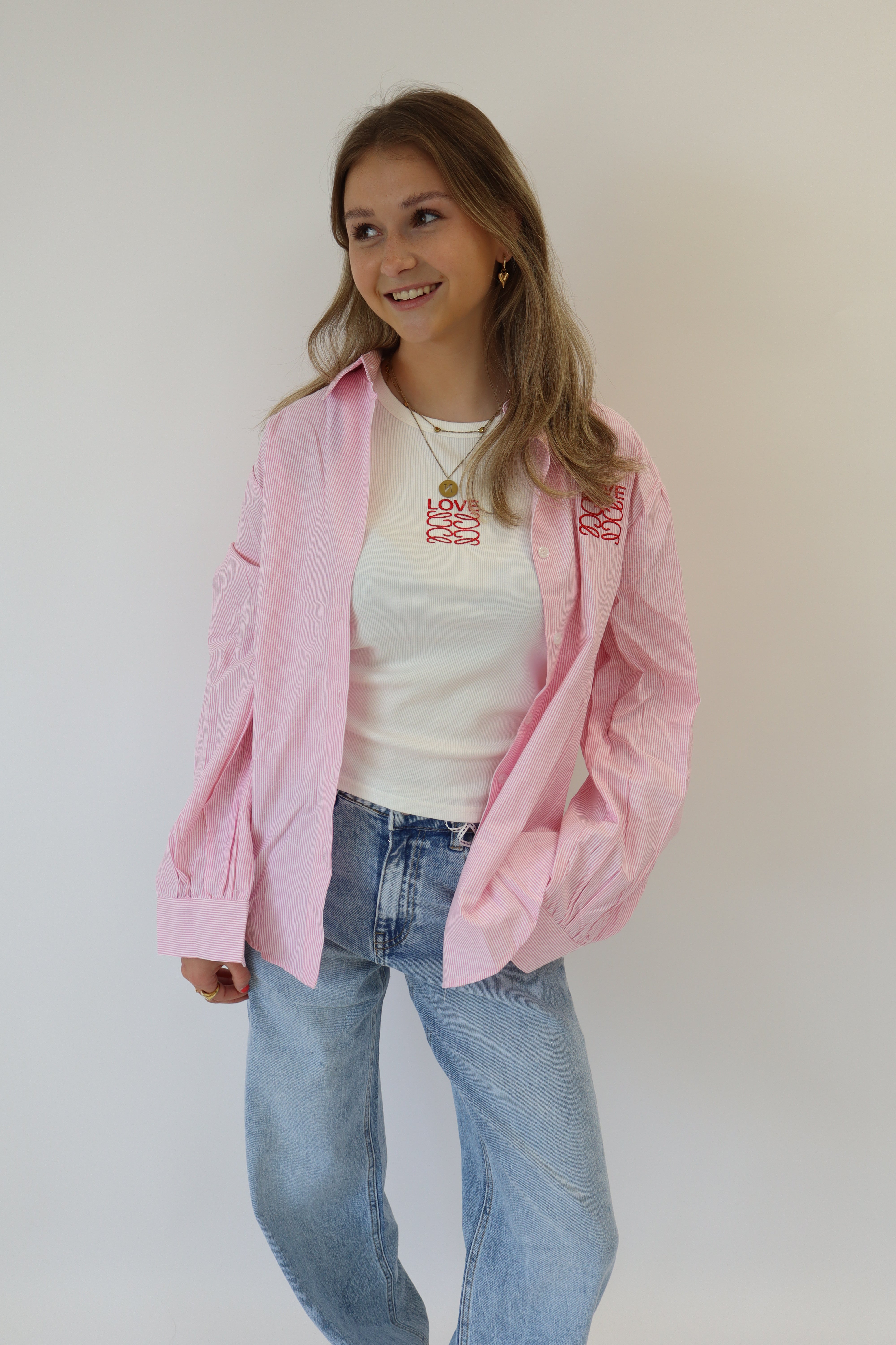 Love Set Blouse & Tanktop Roze