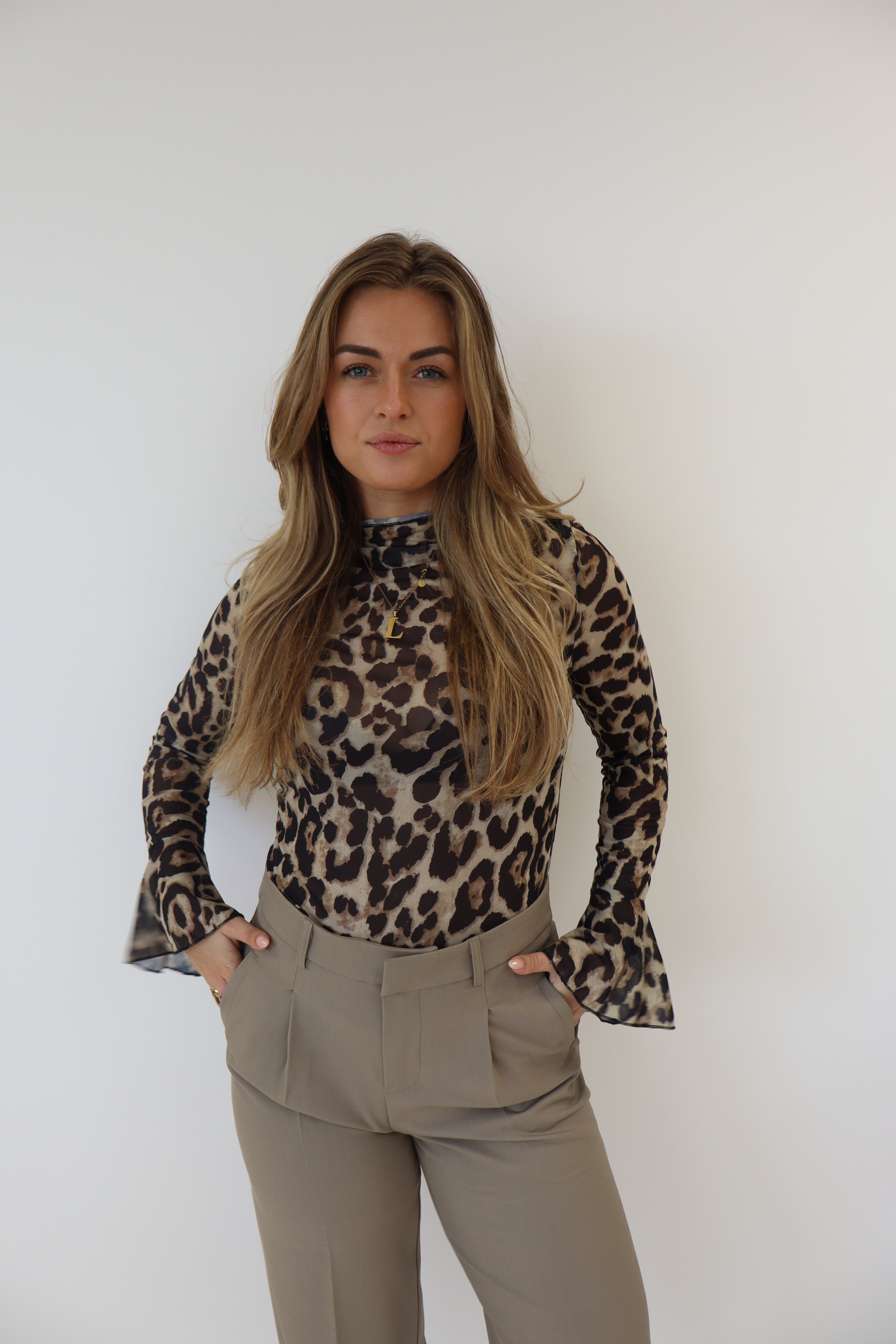 Leopard Mesh Top Ambika