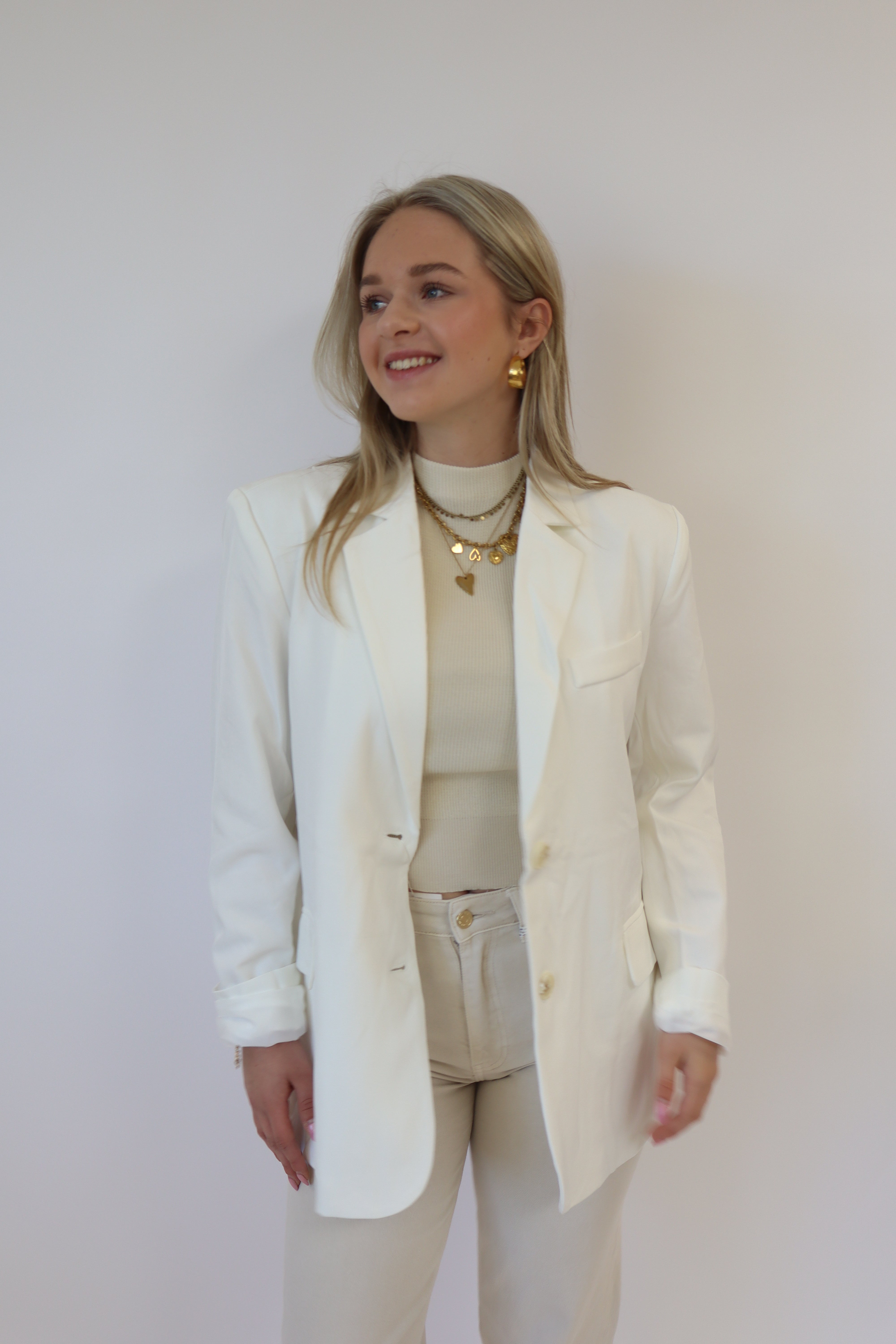 Mona Split Blazer White | 24806