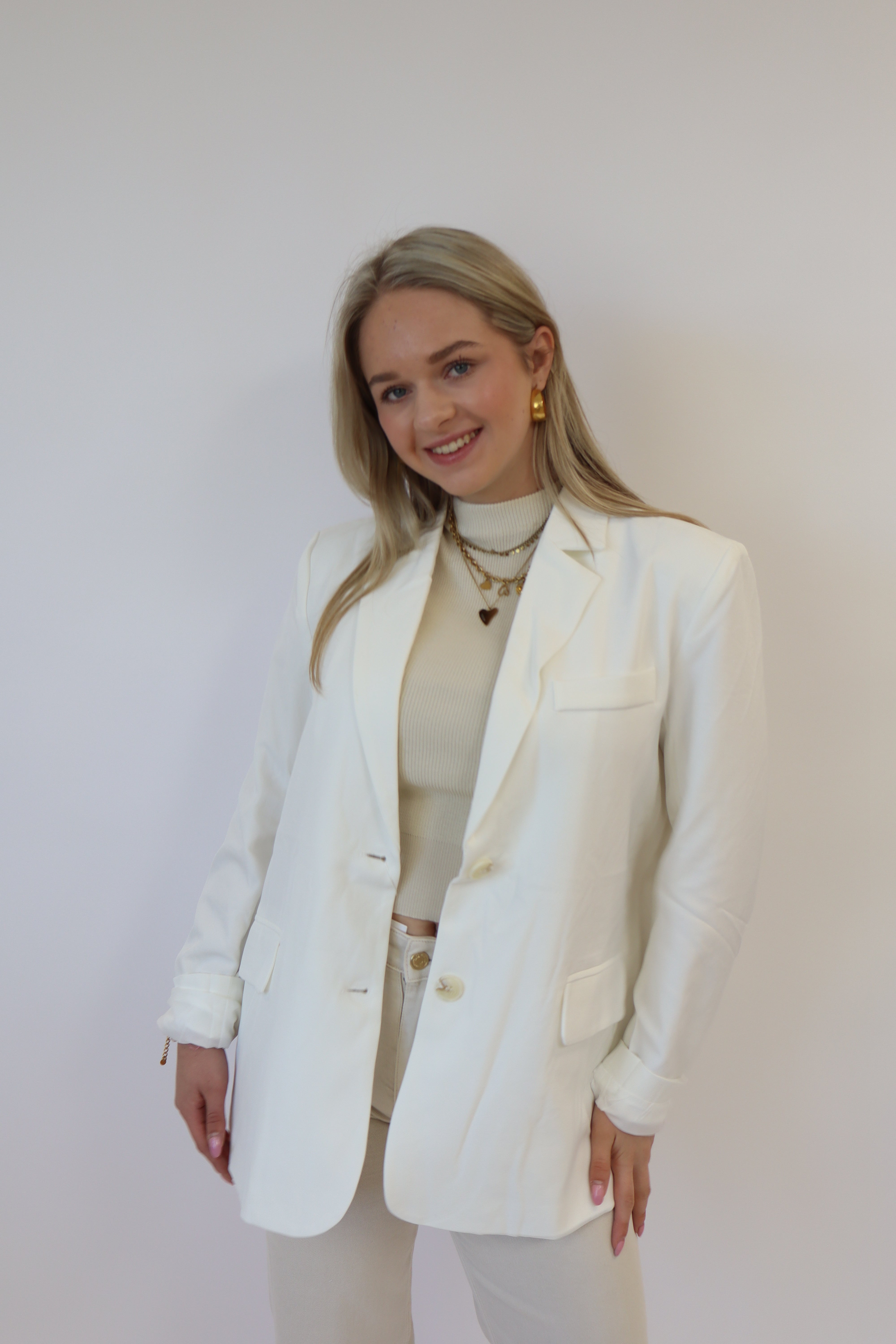 Mona Split Blazer White | 24806