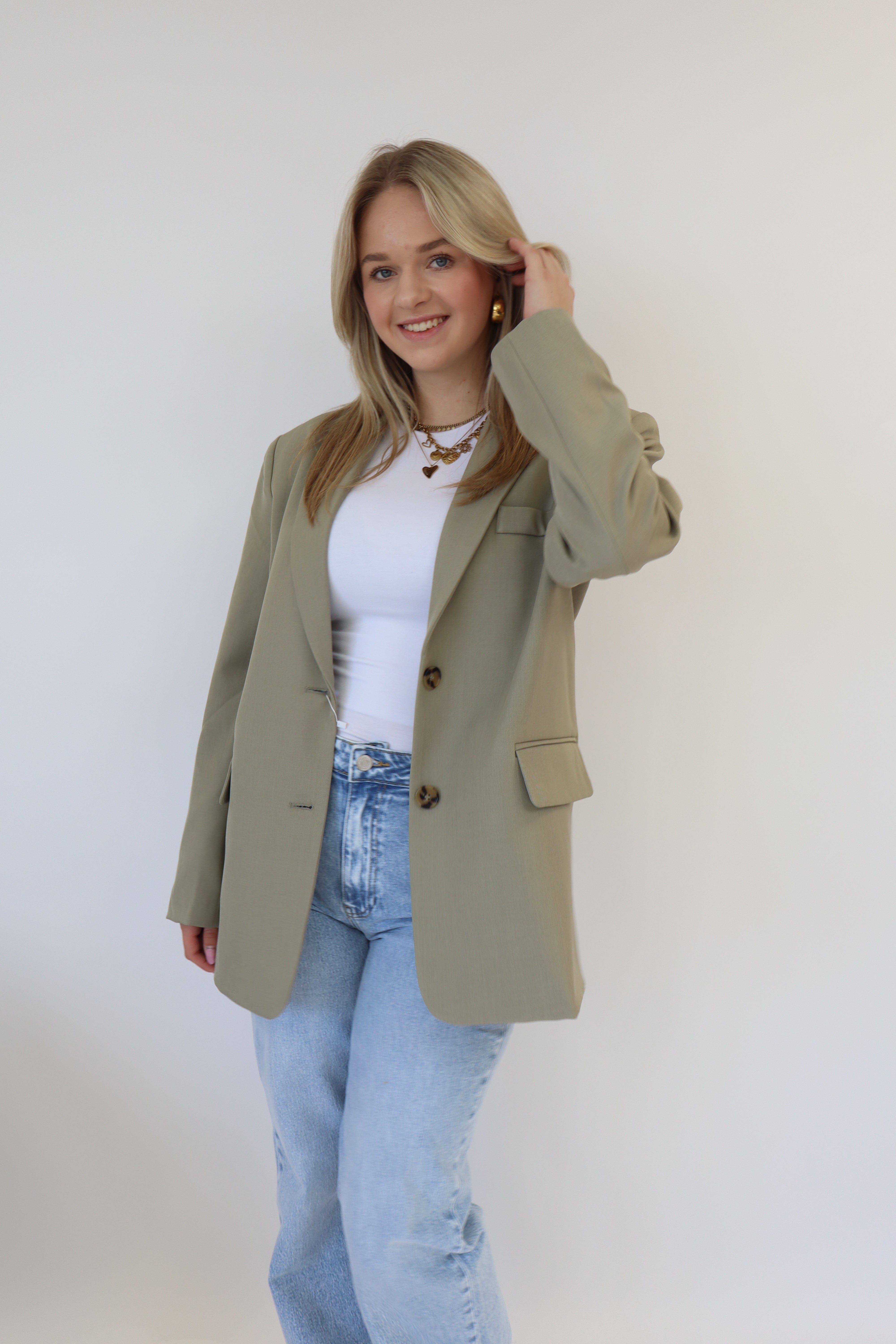 Rowena Blazer Olijf Groen | 24737
