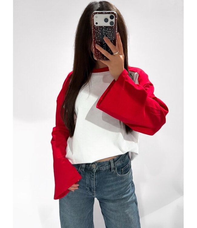 Nura Longsleeve White/Red