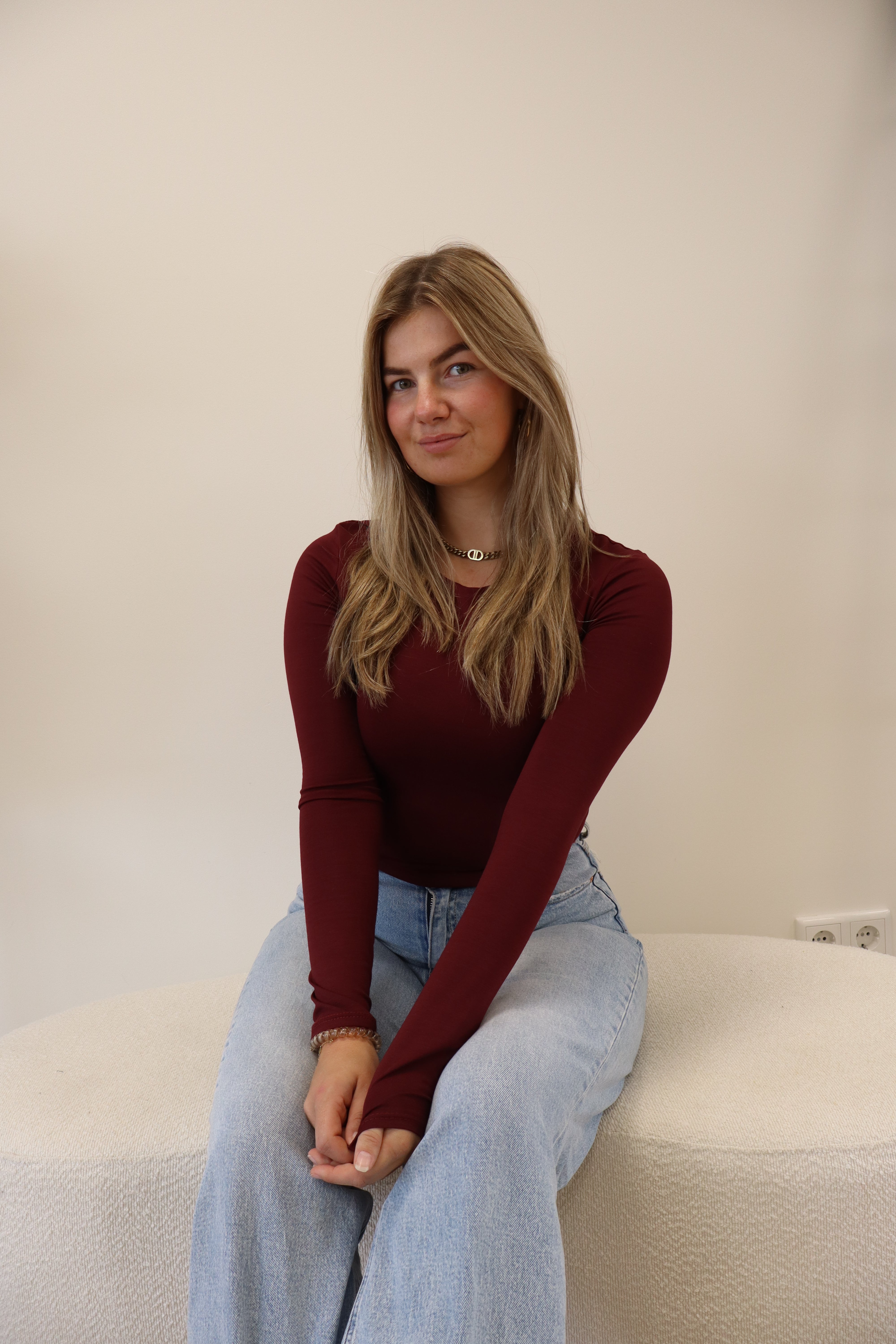 Kyra Basic Top Bordeaux