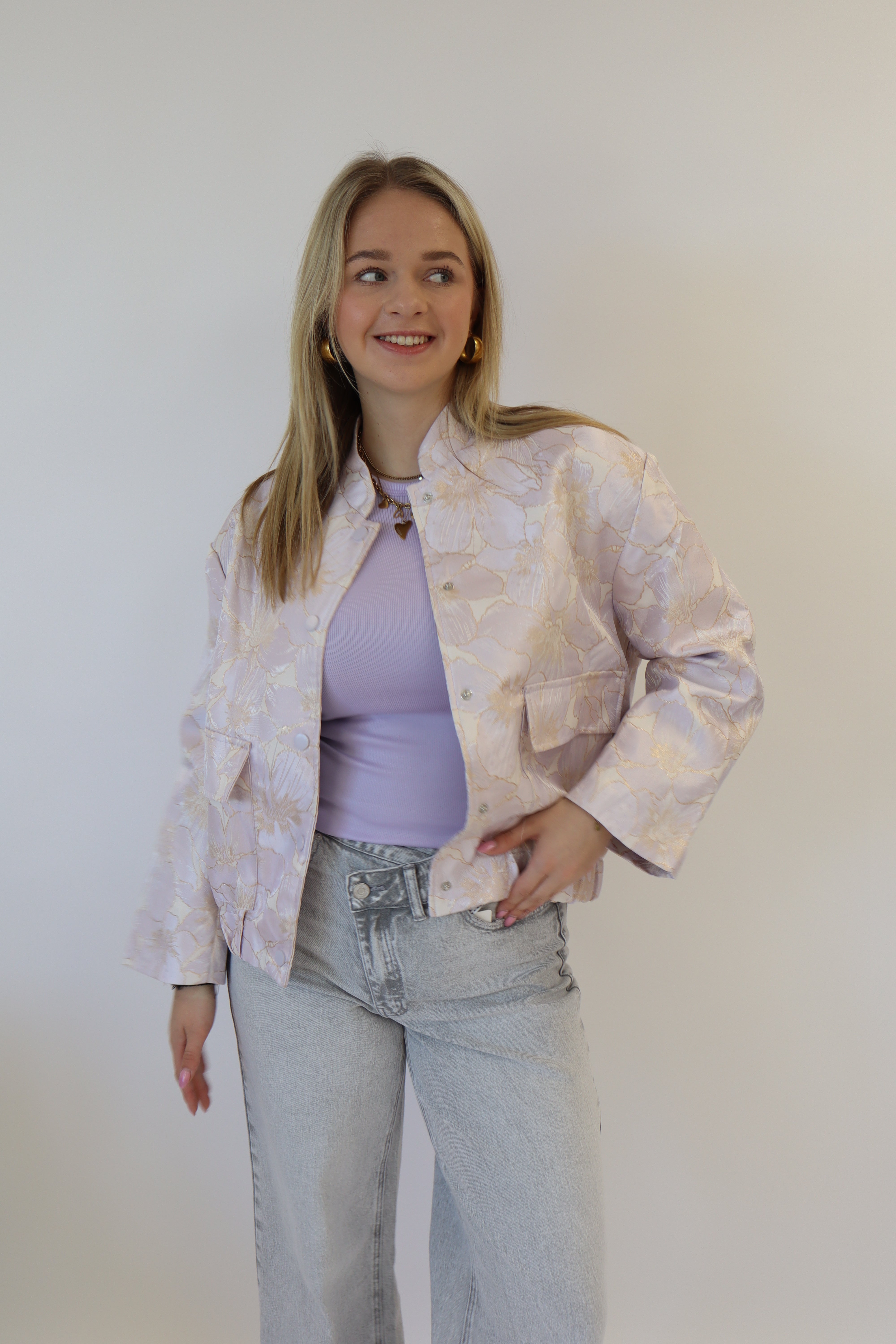 Rosalie Flower Bomber Lila