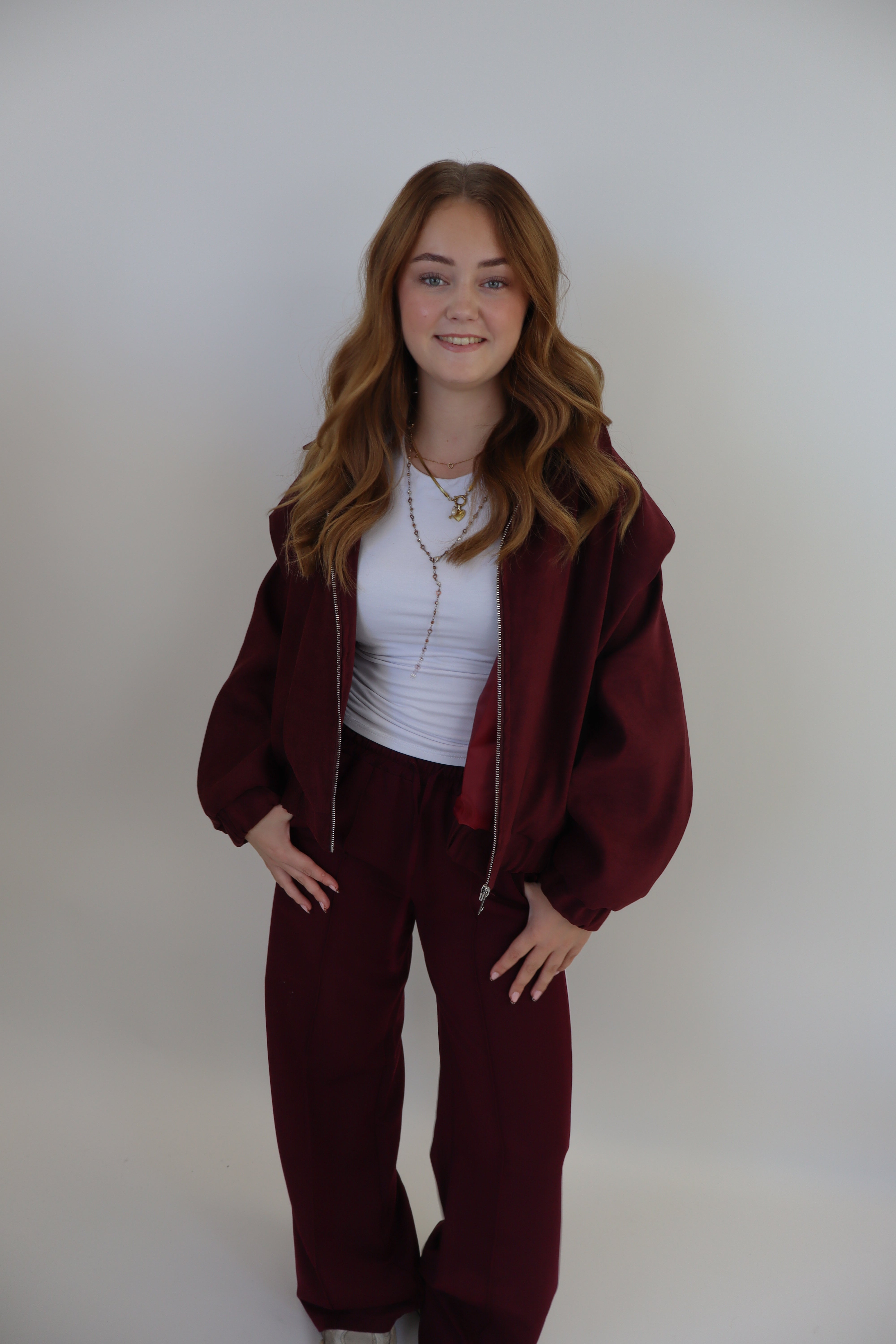 Laure Striped Pants - Bordeaux