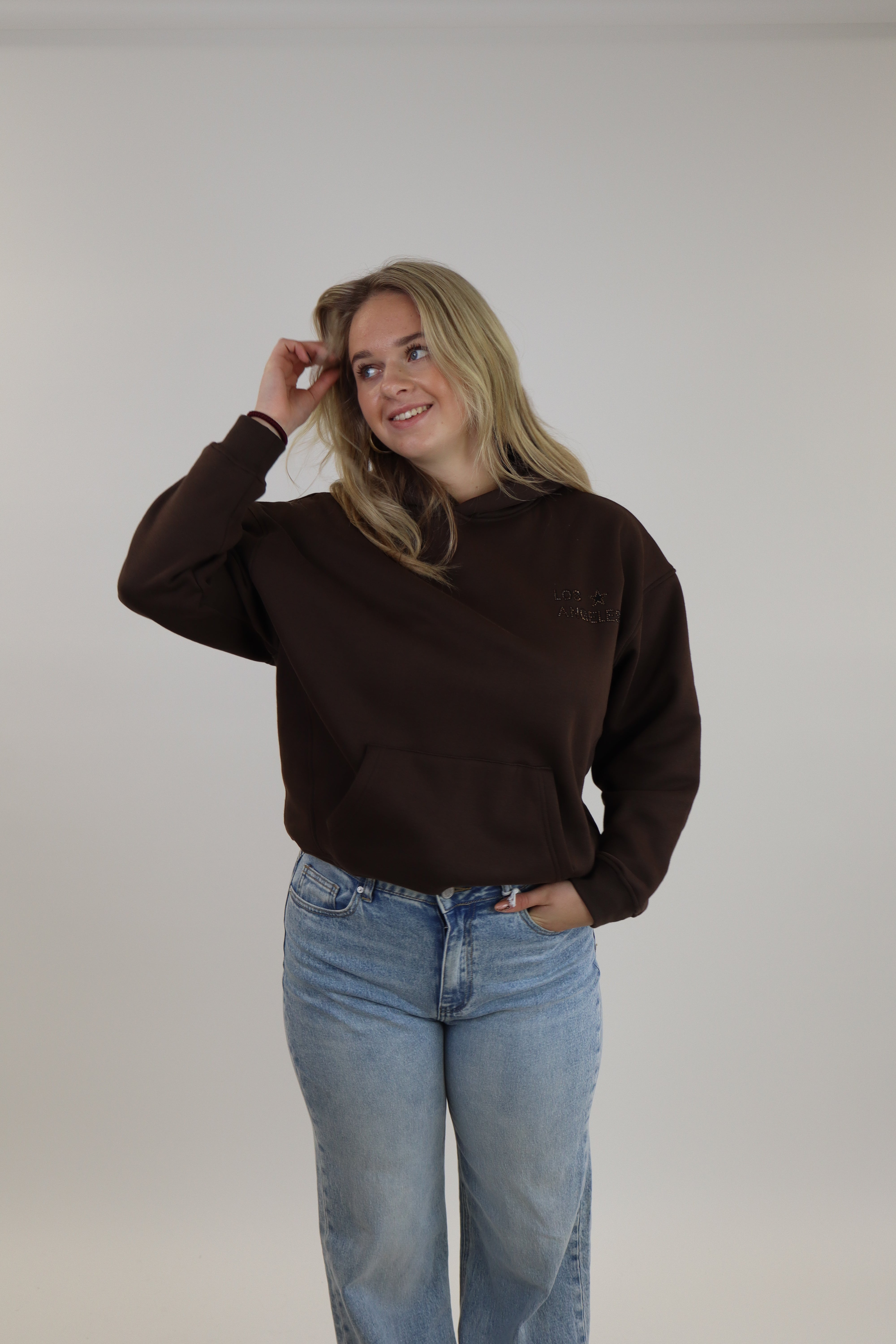 Los Angeles Hoodie Brown