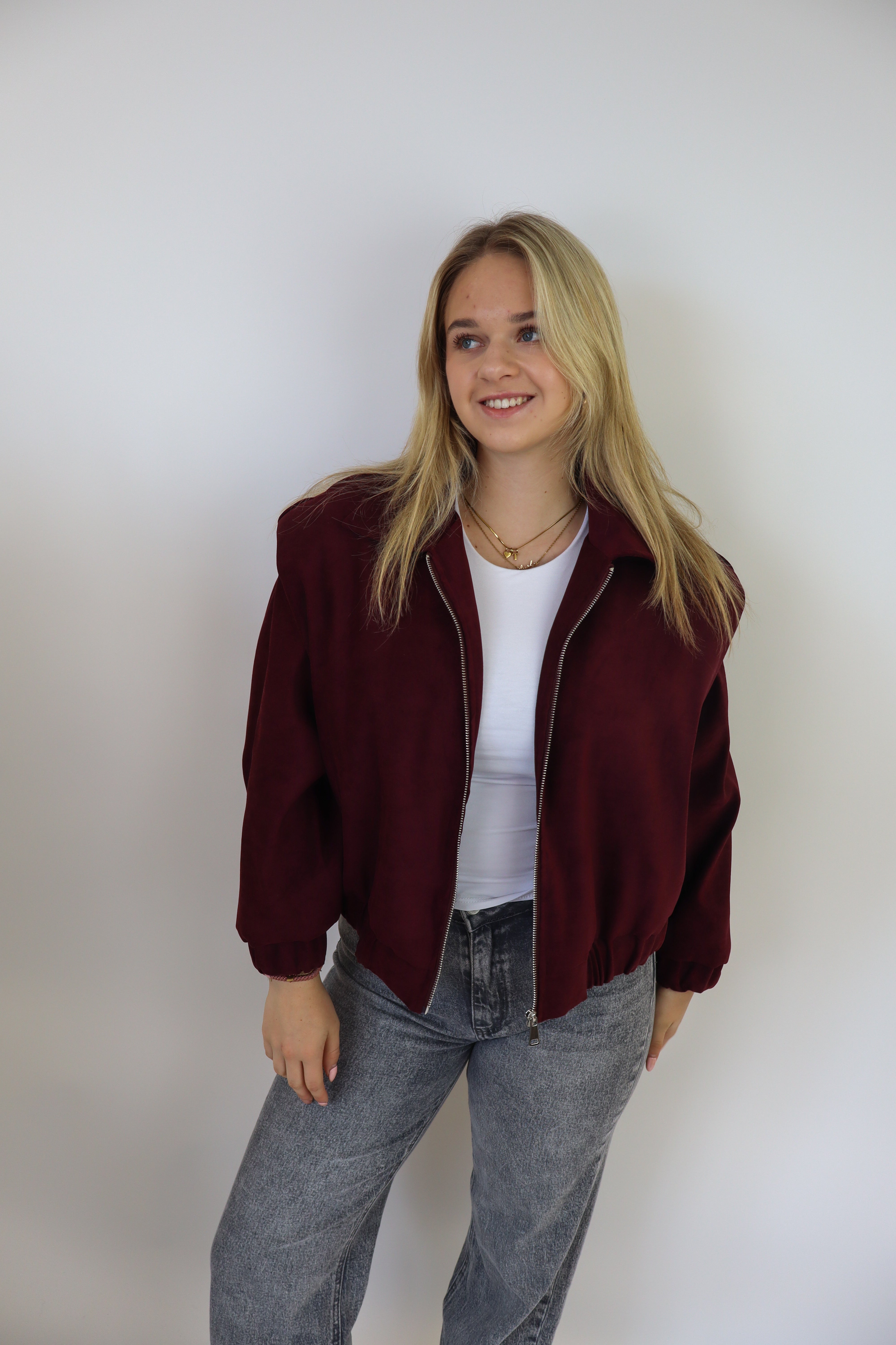 Nienke Suede Jacket Bordeaux