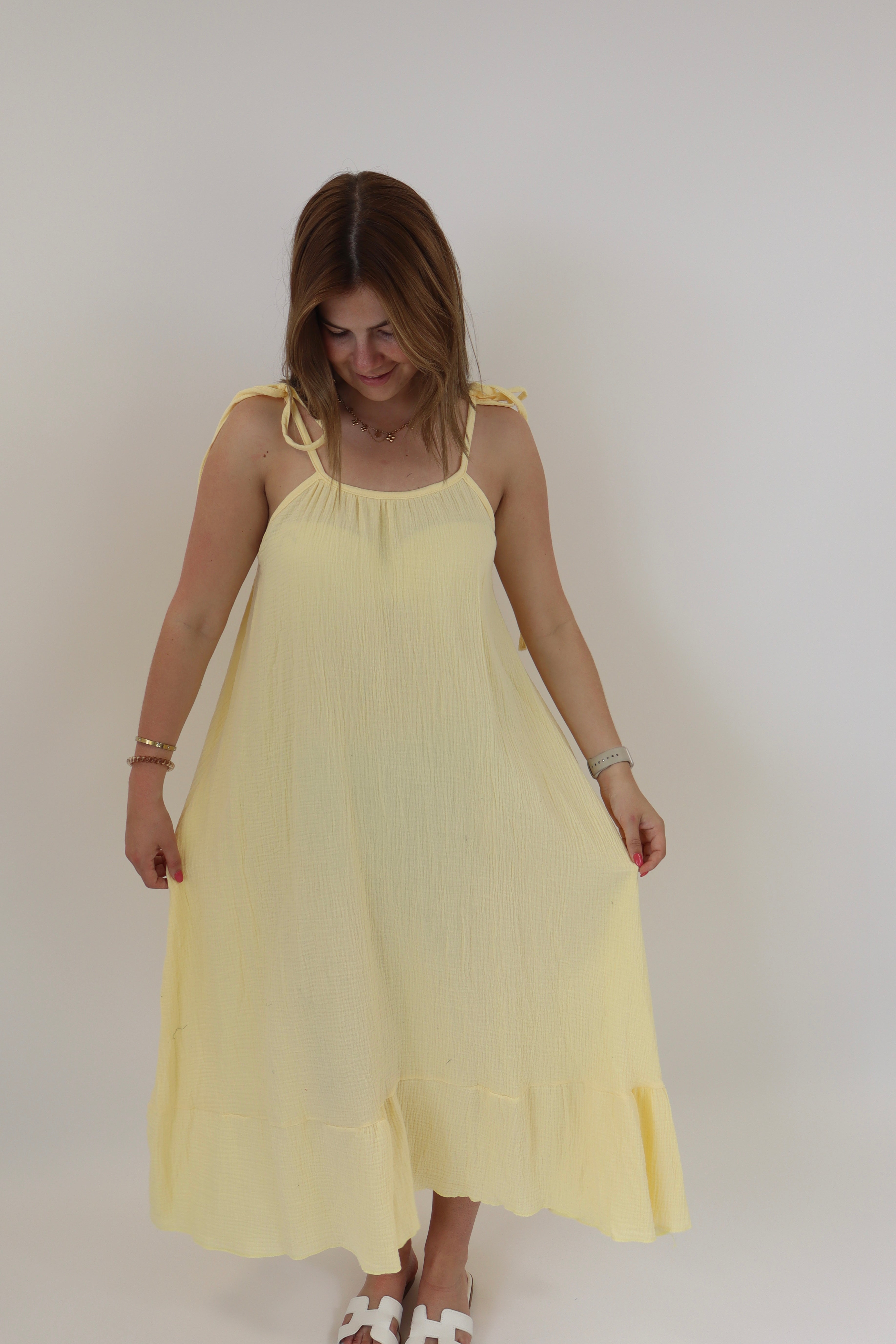Britney Maxi Bow Dress Yellow