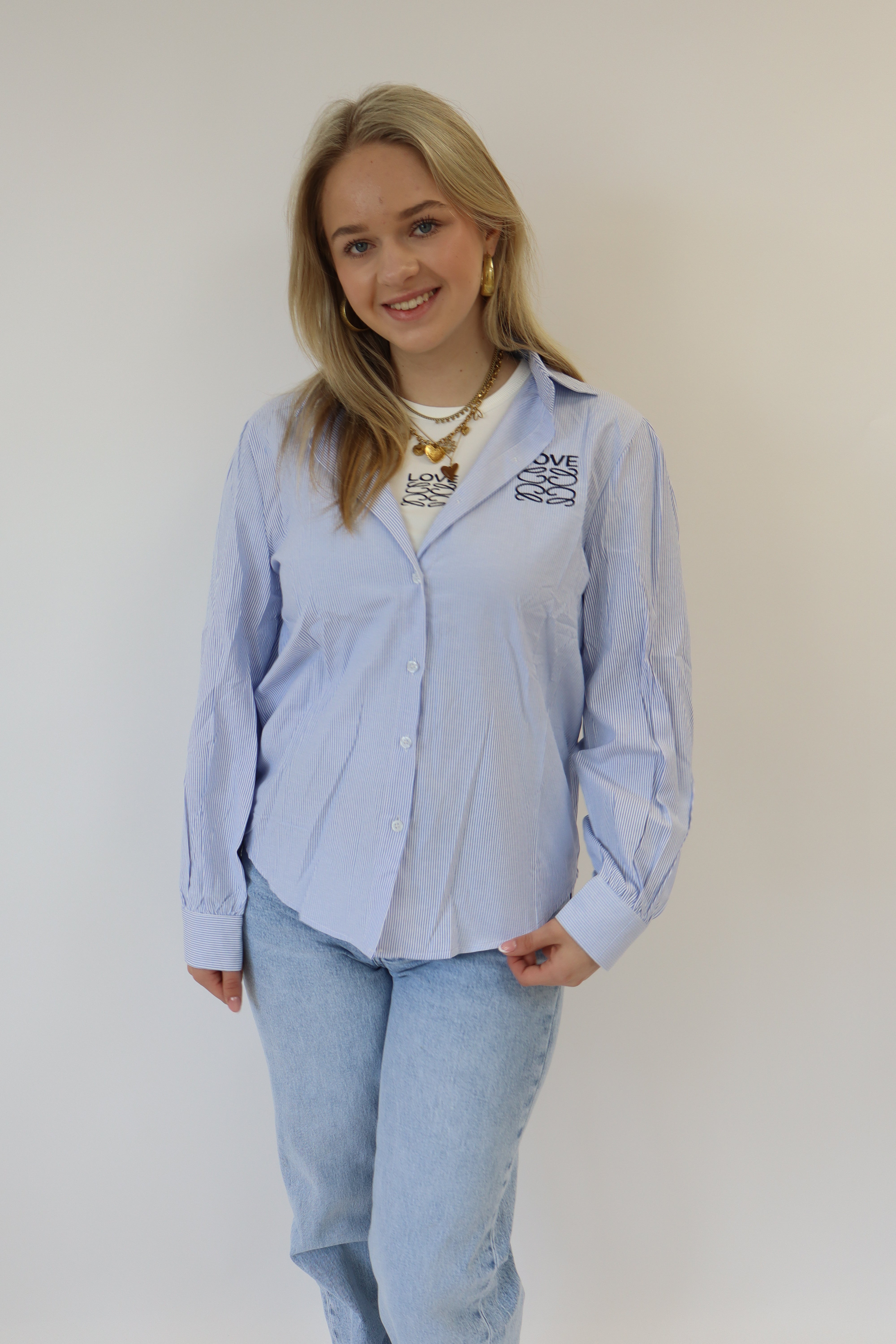 Love Set Blouse & Tanktop Blauw