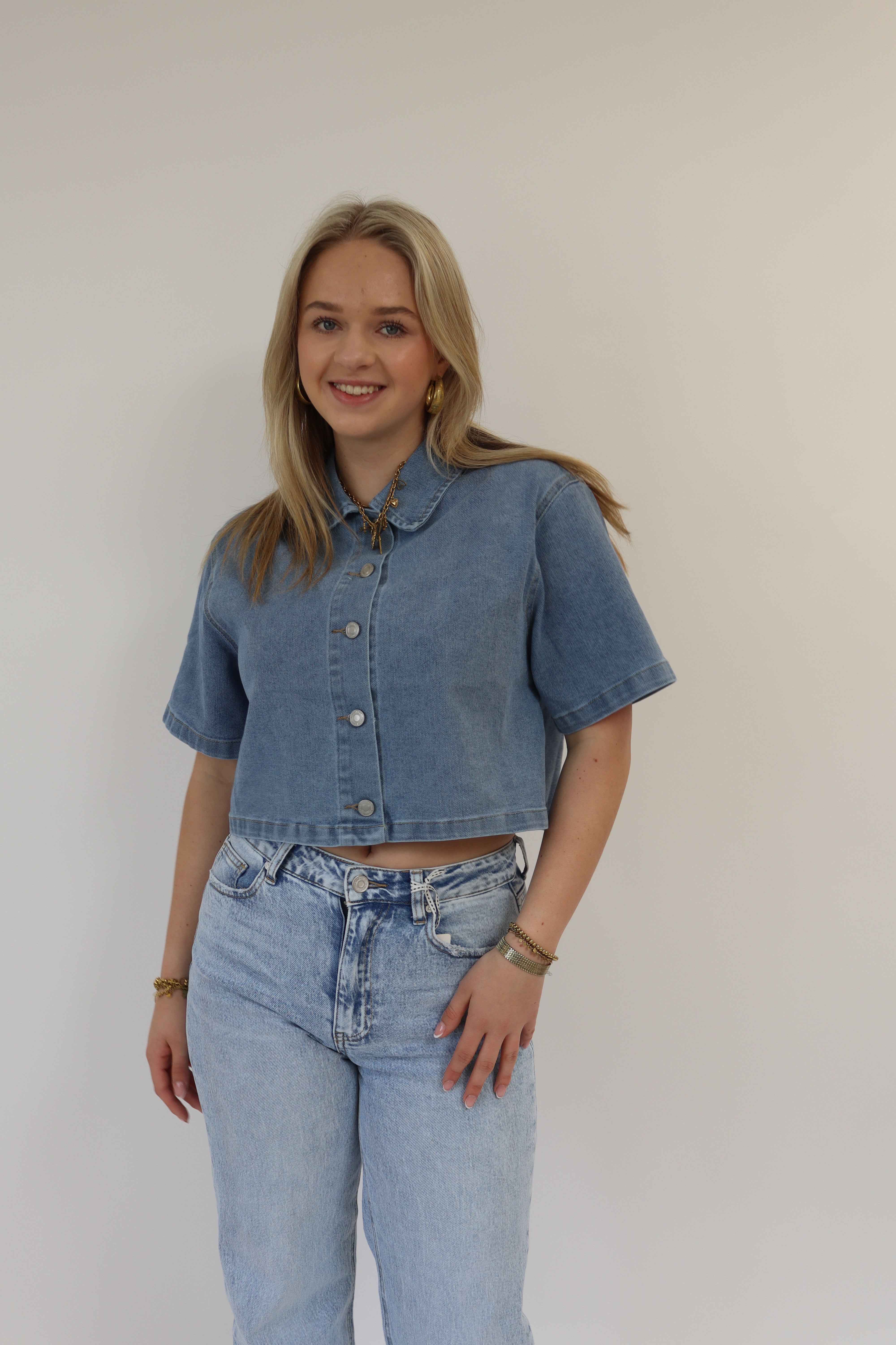 Chloe Denim Top Blue