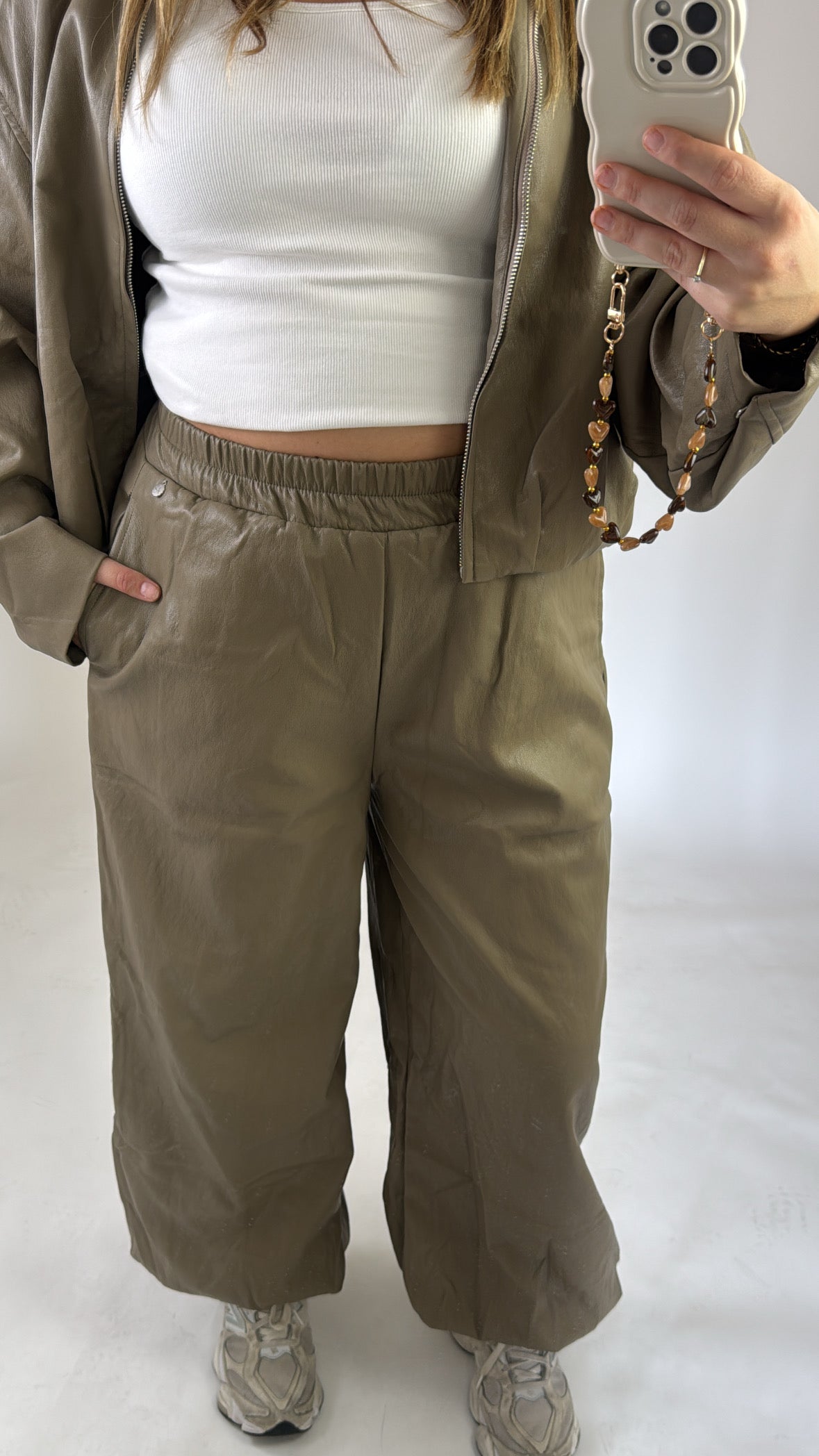 Kensi Leather Pants Olive Ambika