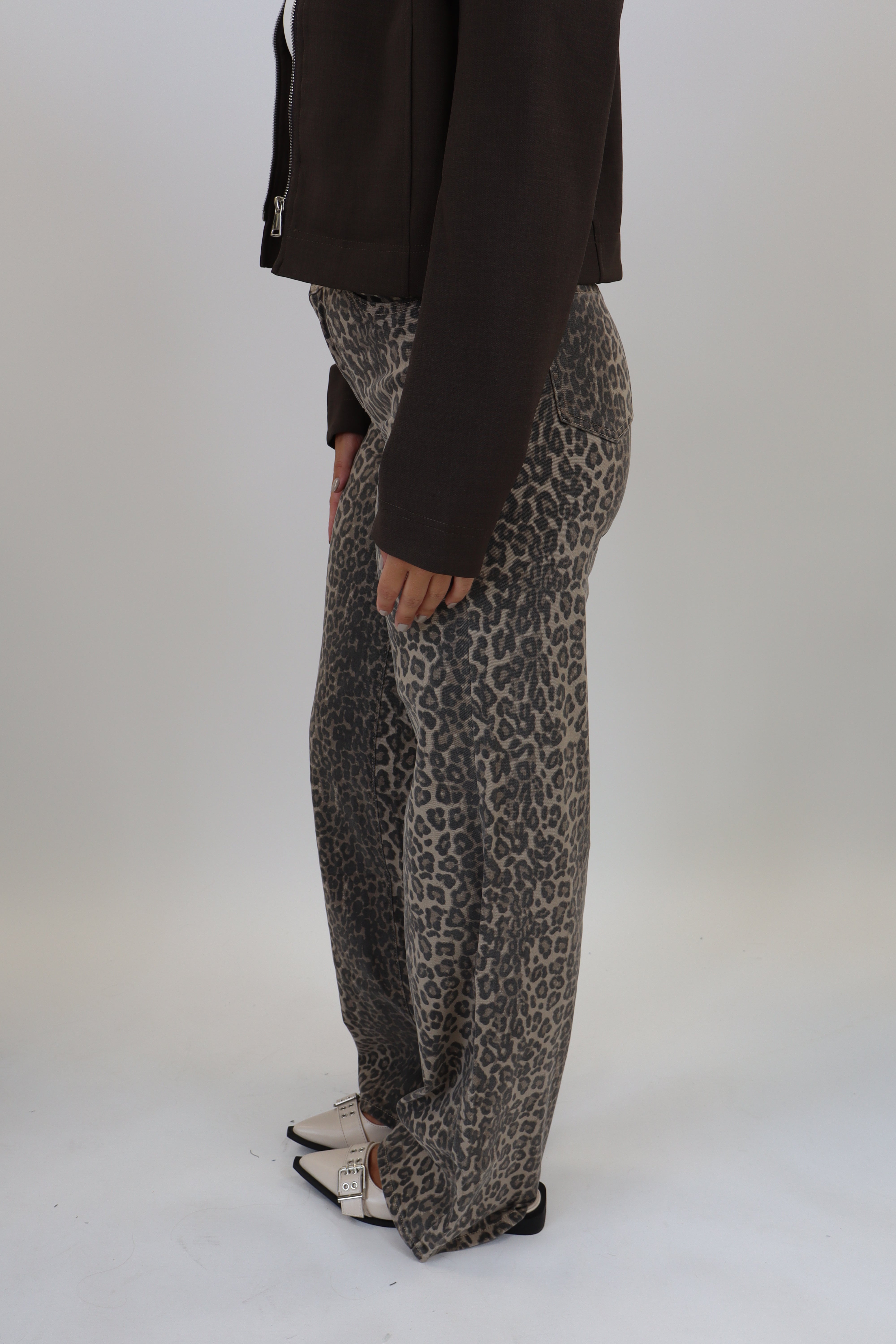 Oliwia Leopard Tall Jeans | Mid Waist T6265-36