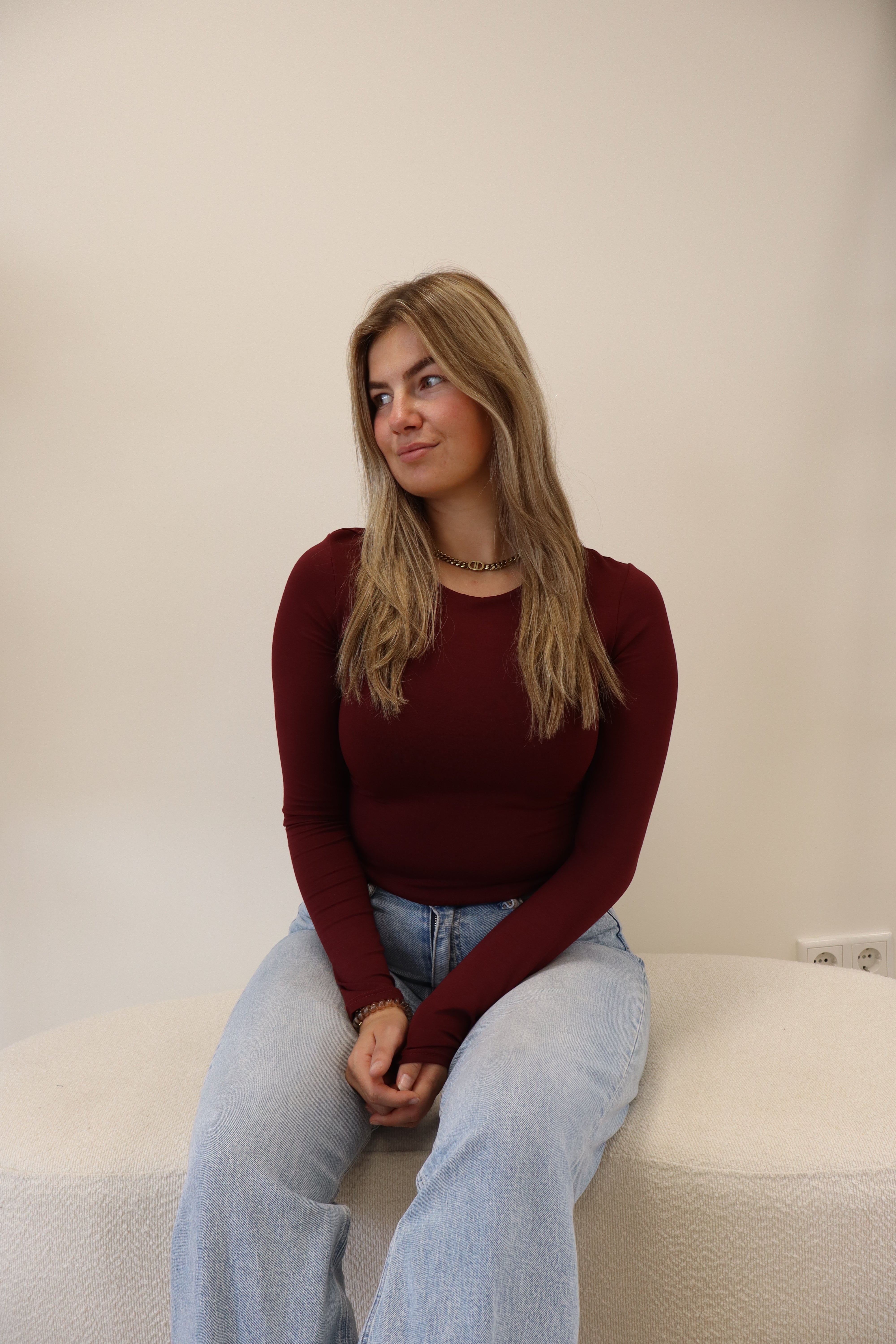 Kyra Basic Top Bordeaux