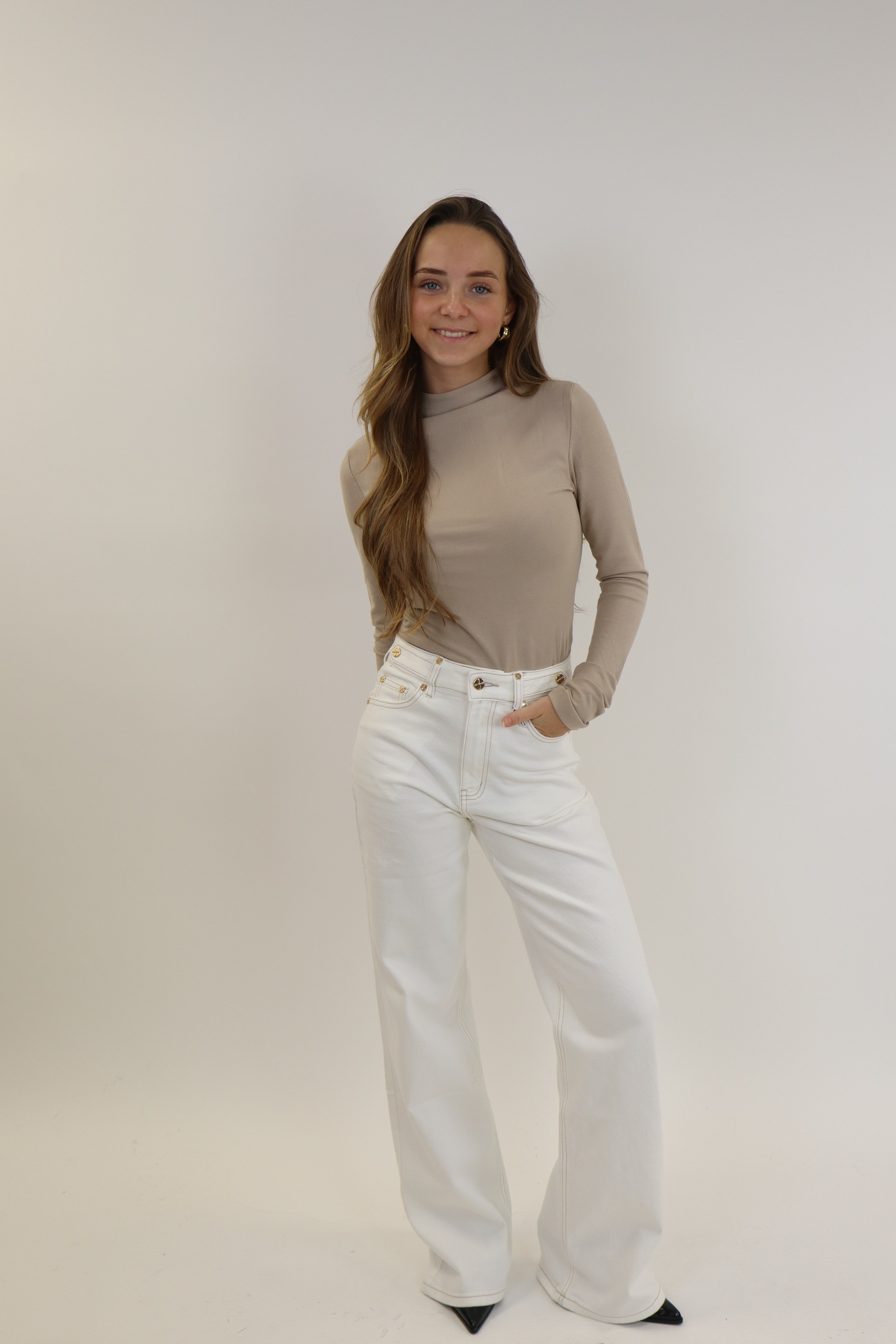 Suzan Wide Leg Jeans White W3368-B1