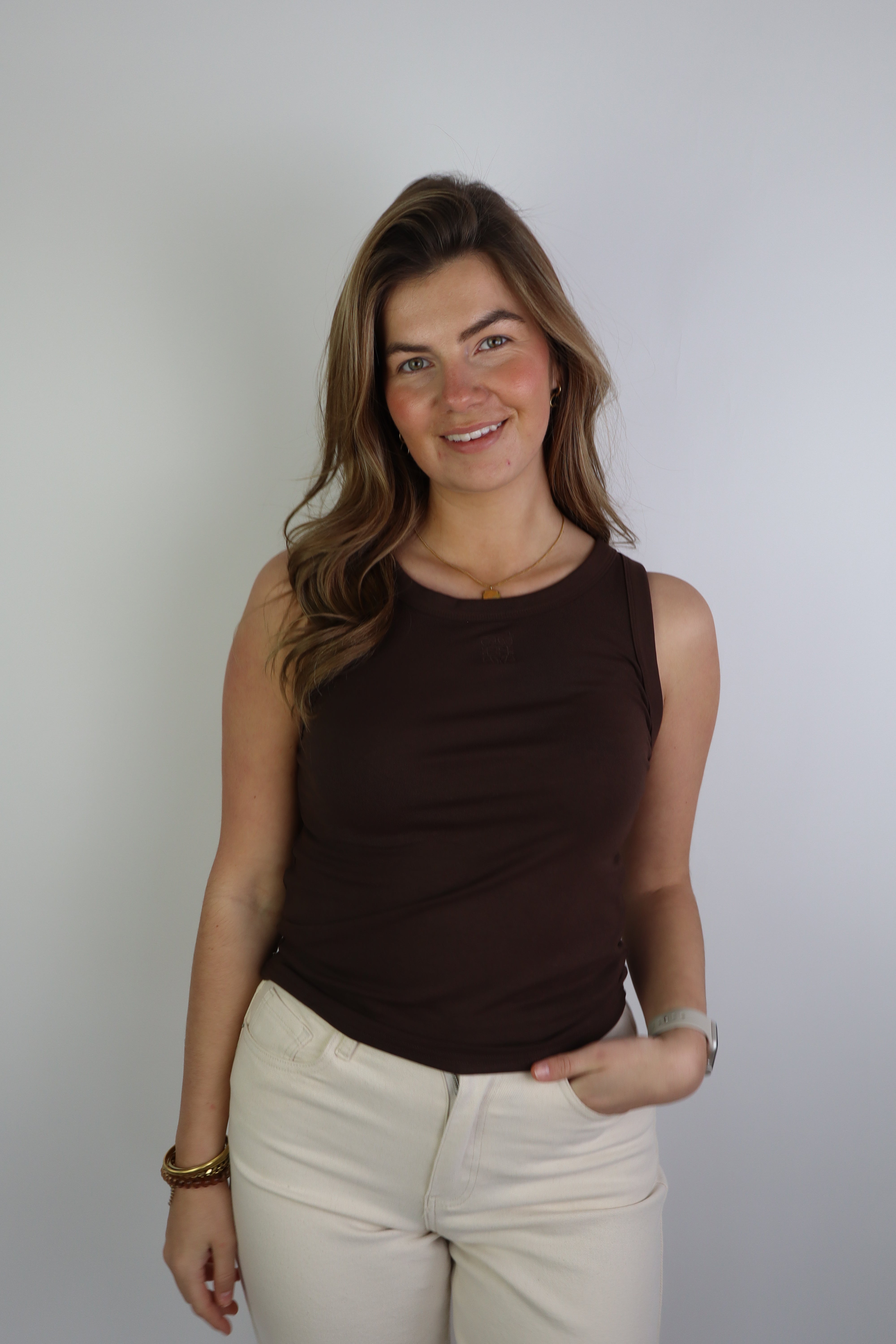 Suus Logo Tank Top Brown