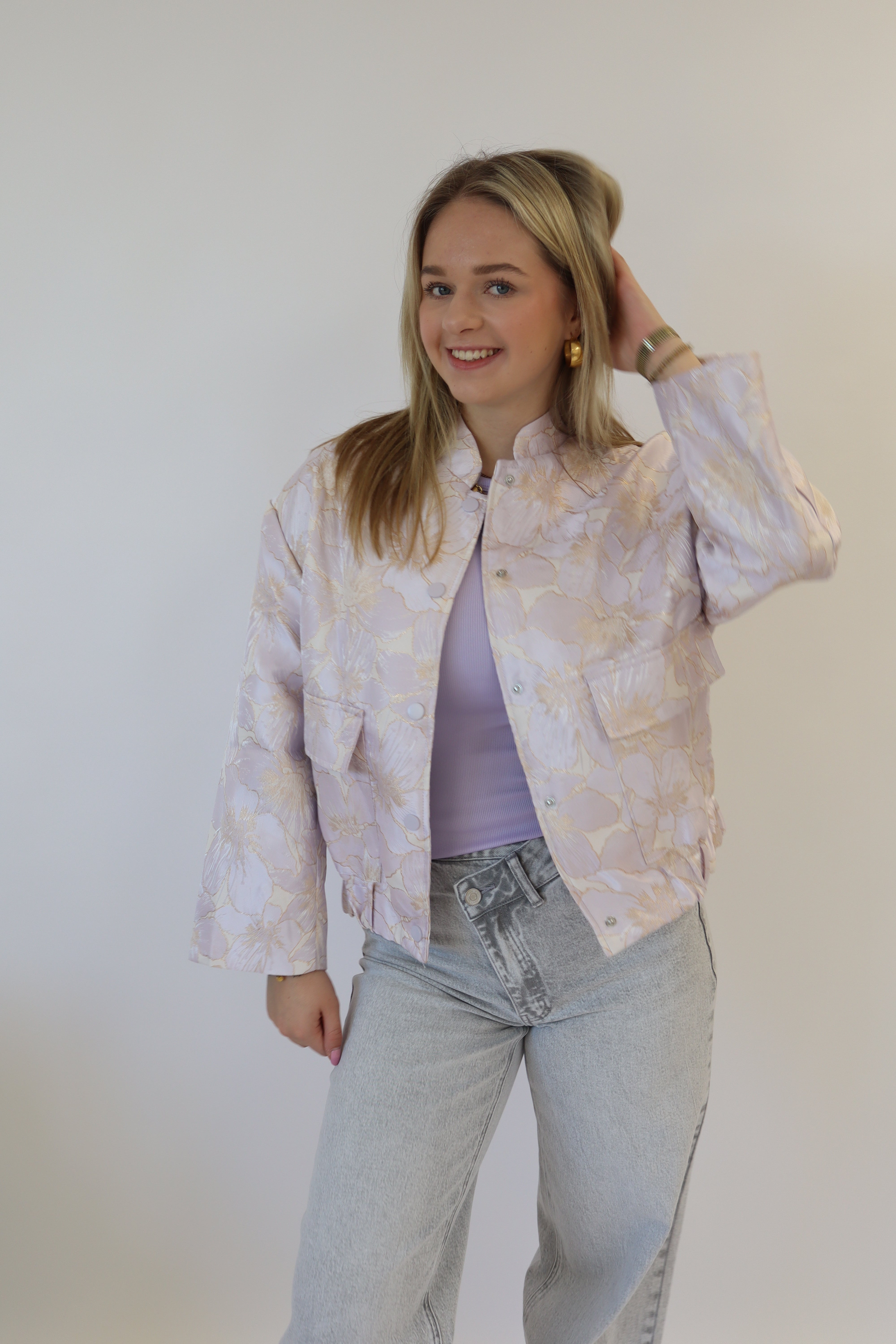 Rosalie Flower Bomber Lila