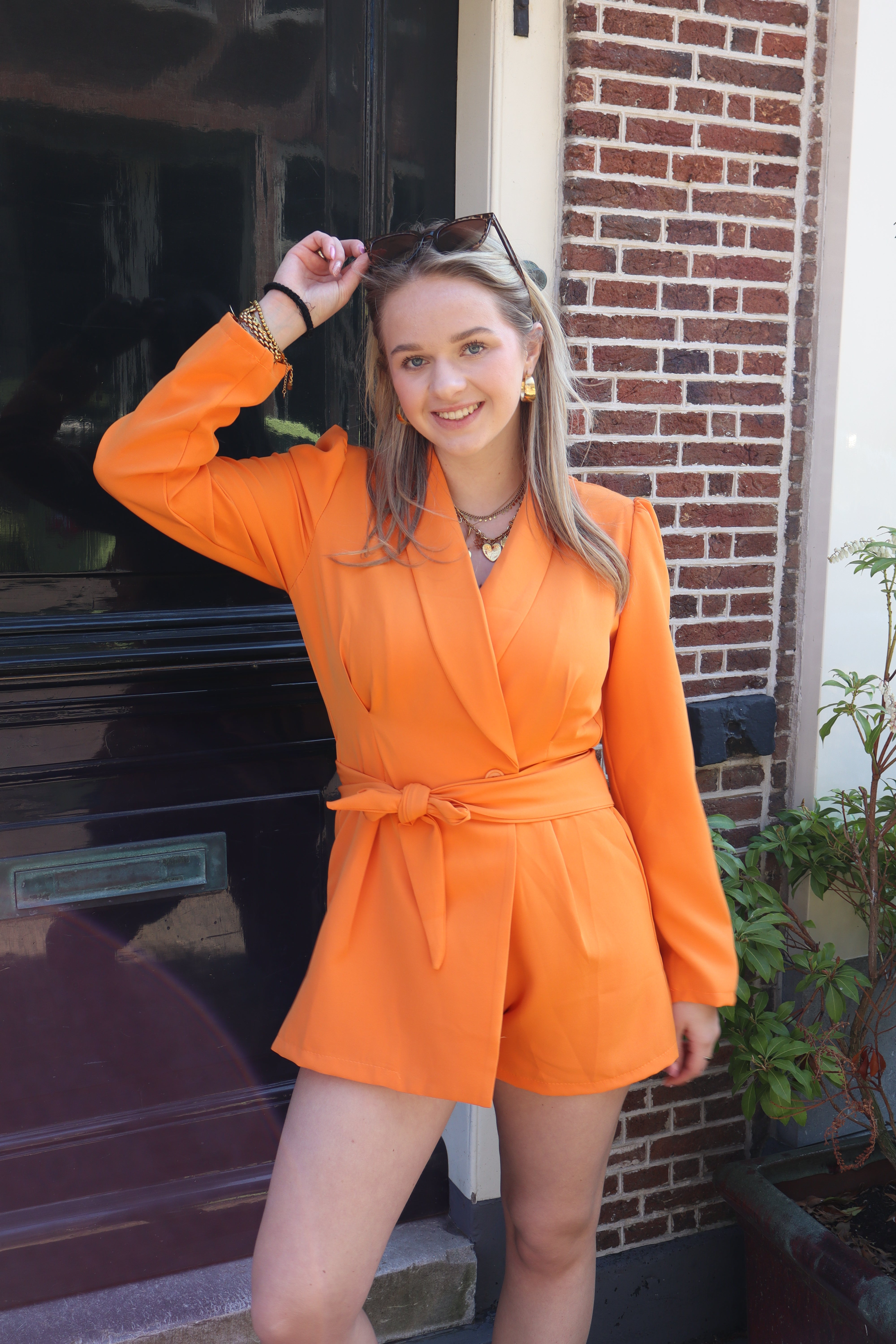 Joan Blazer Playsuit Orange