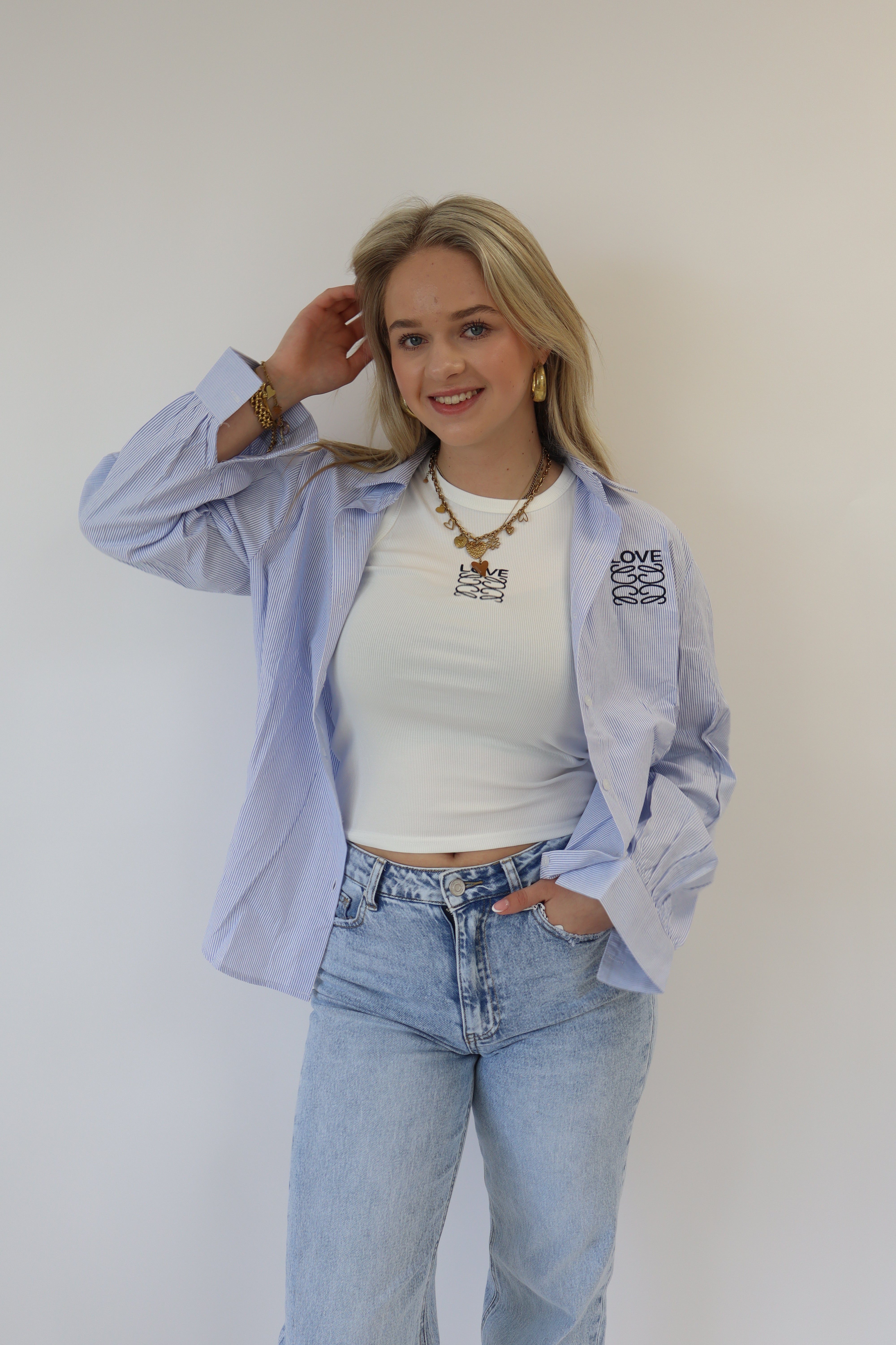 Love Set Blouse & Tanktop Blauw