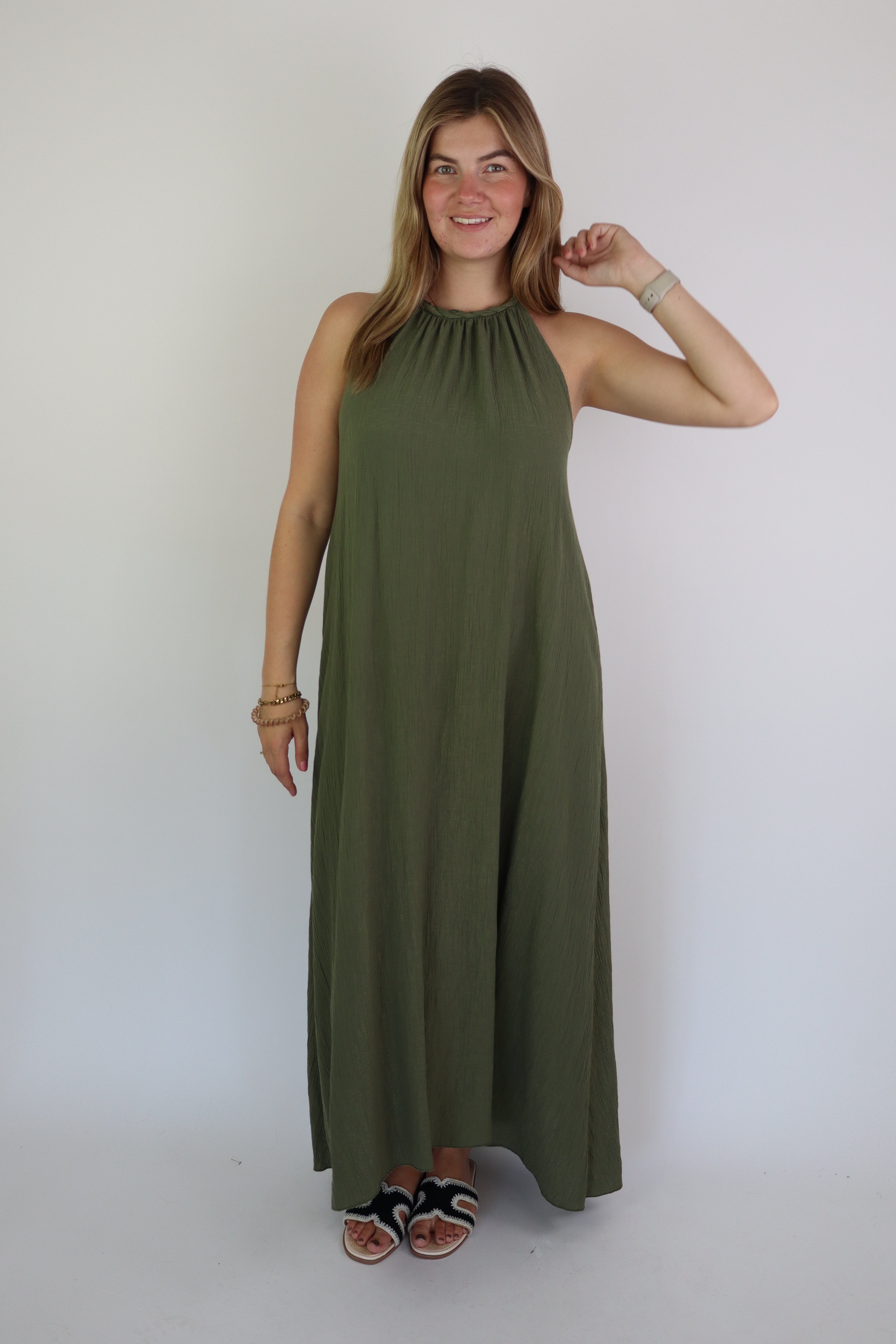 Roma Maxi Dress Army Green