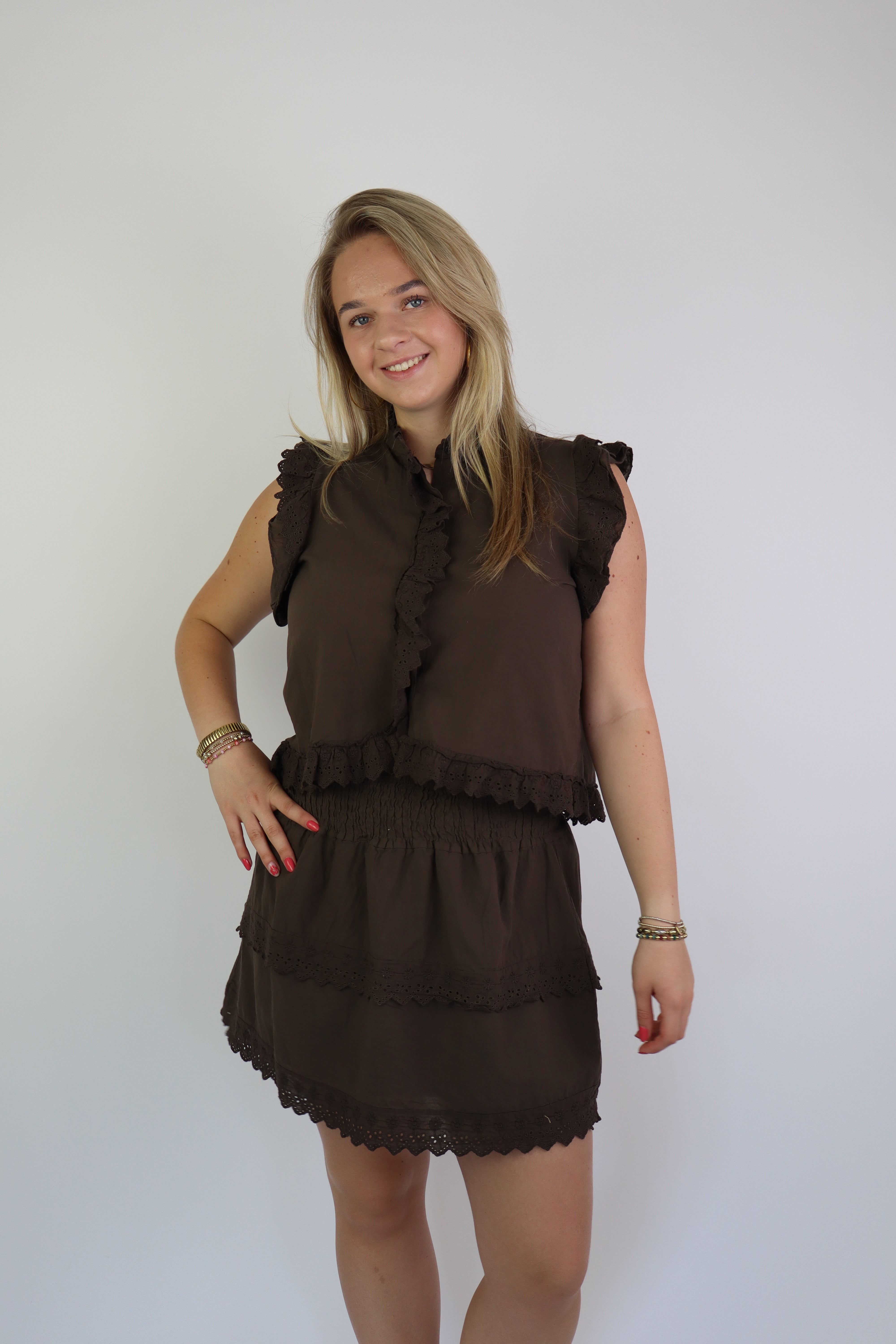 Lena Two Piece Set Brown