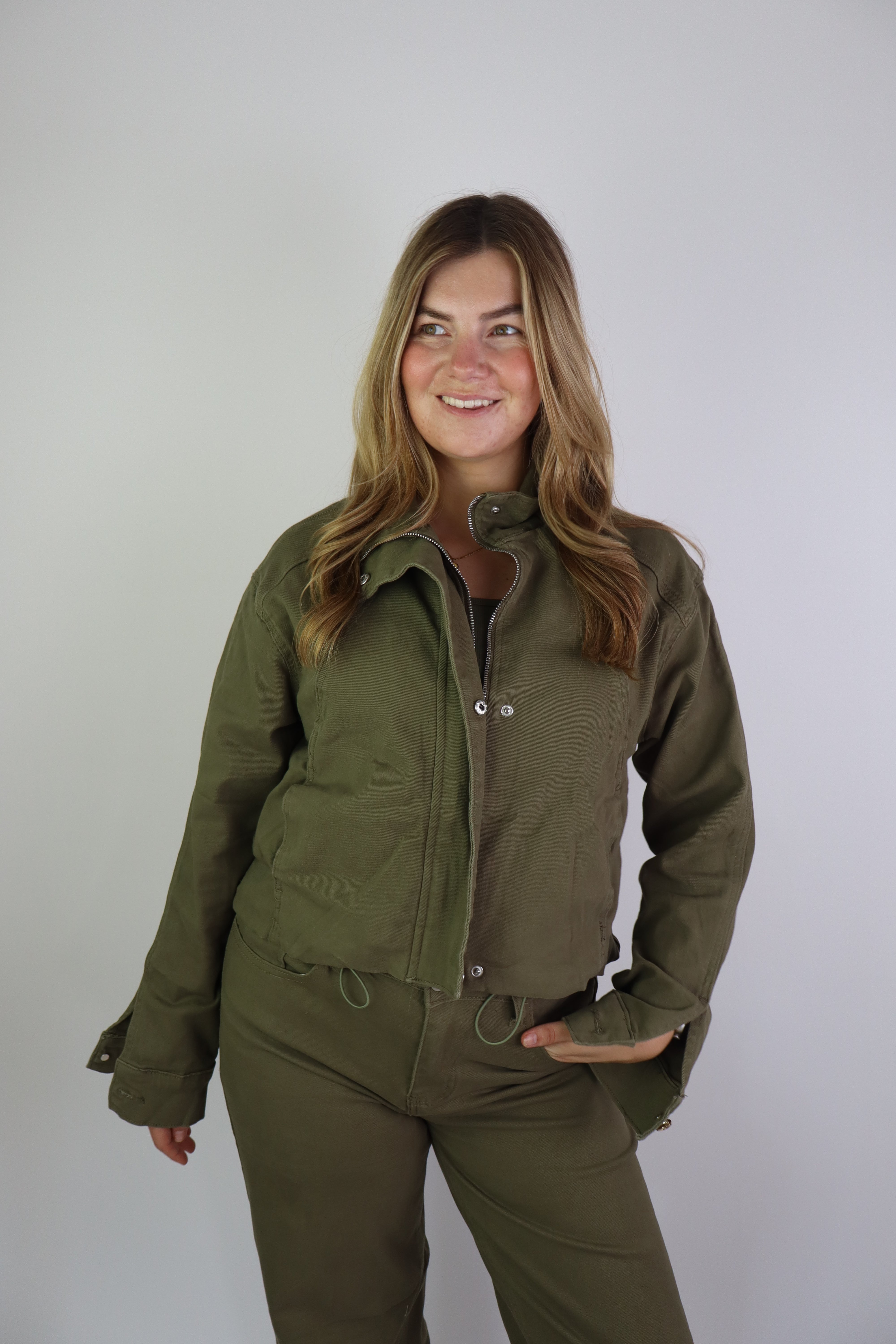 Rowena Denim Jacket Khaki