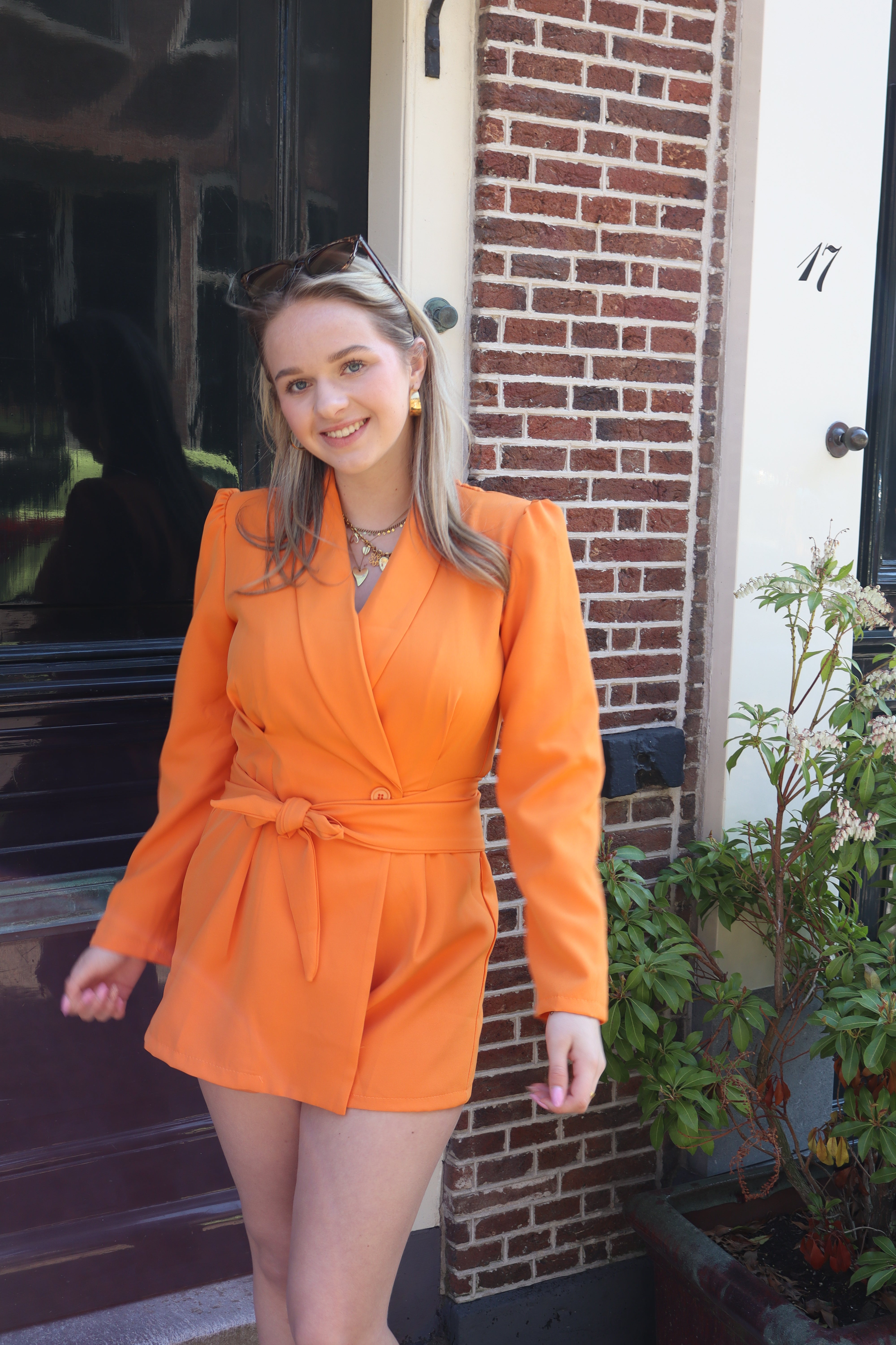 Joan Blazer Playsuit Orange