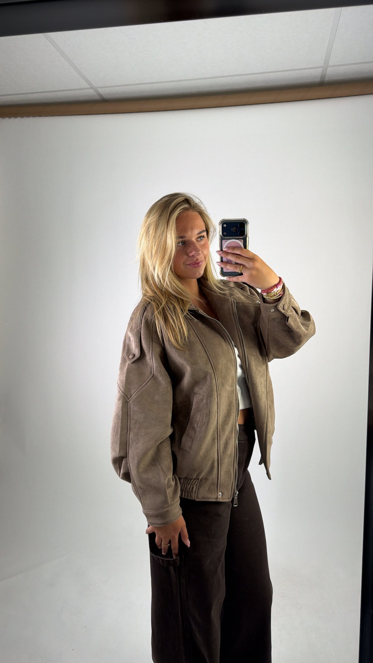Naya Suede Jacket Taupe