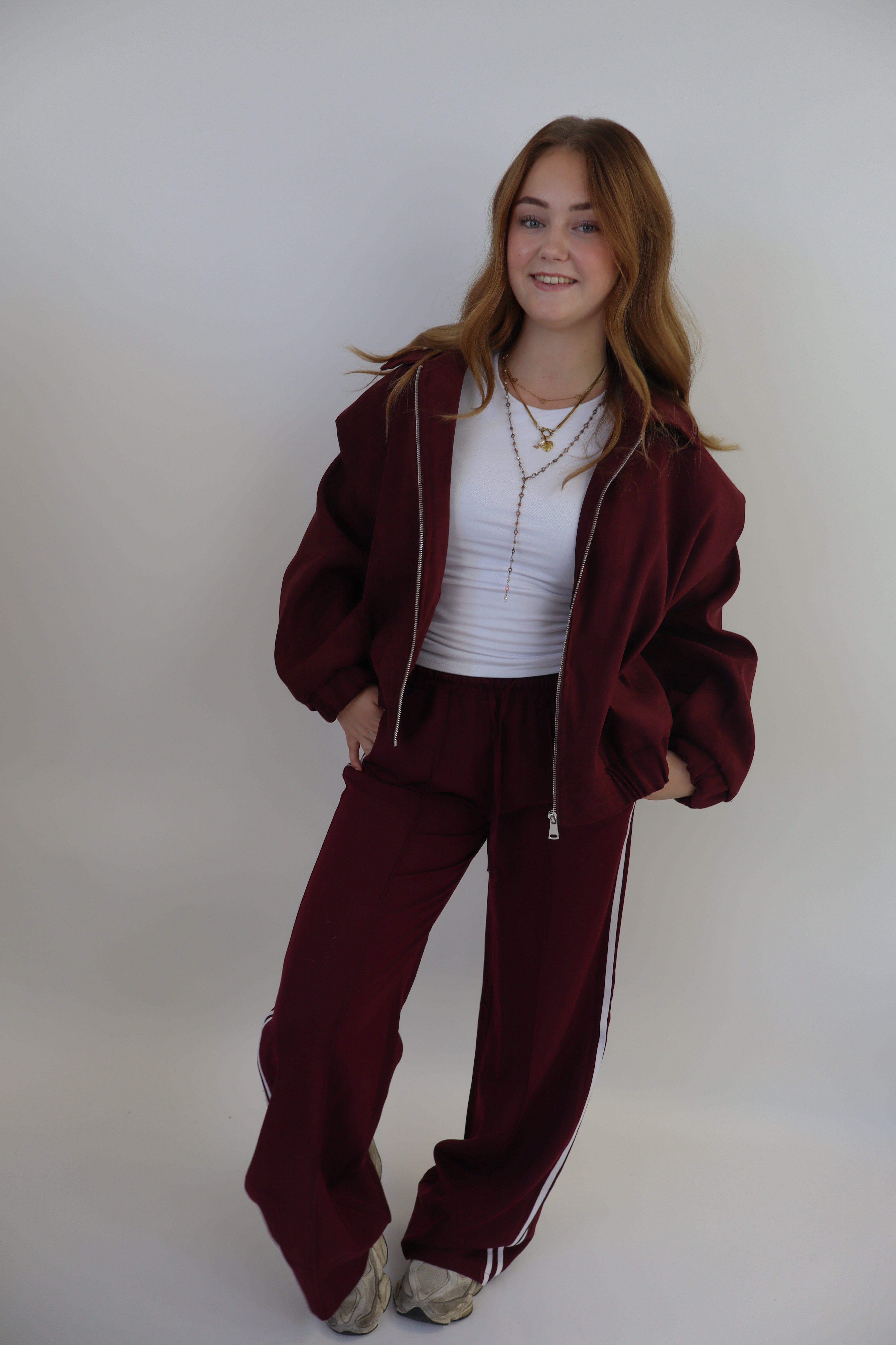 Laure Striped Pants - Bordeaux