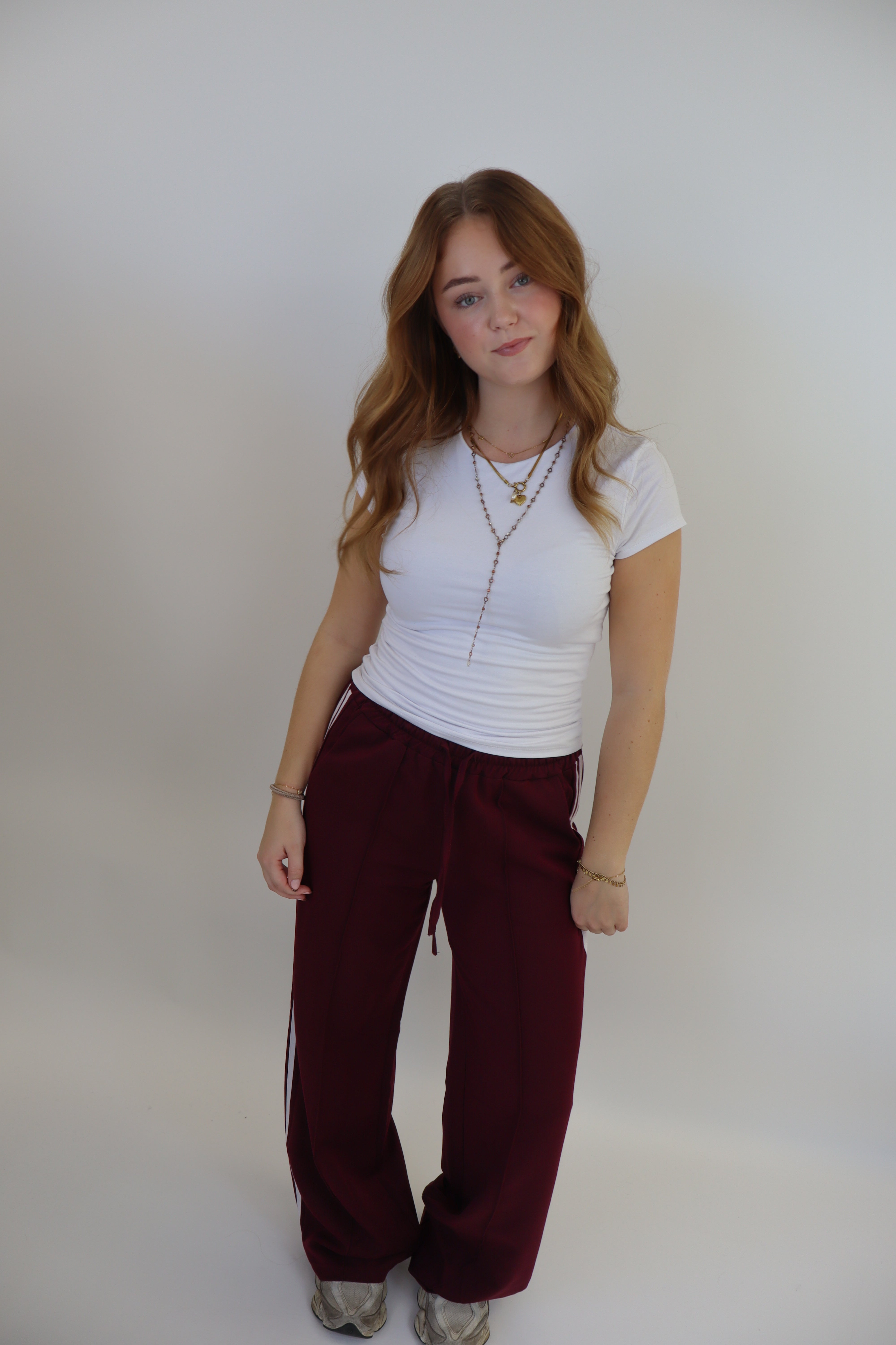 Laure Striped Pants - Bordeaux