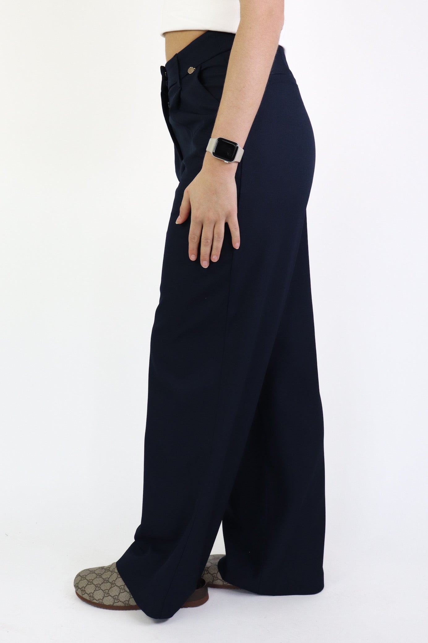 Bowie Wide Leg Pantalon Navy