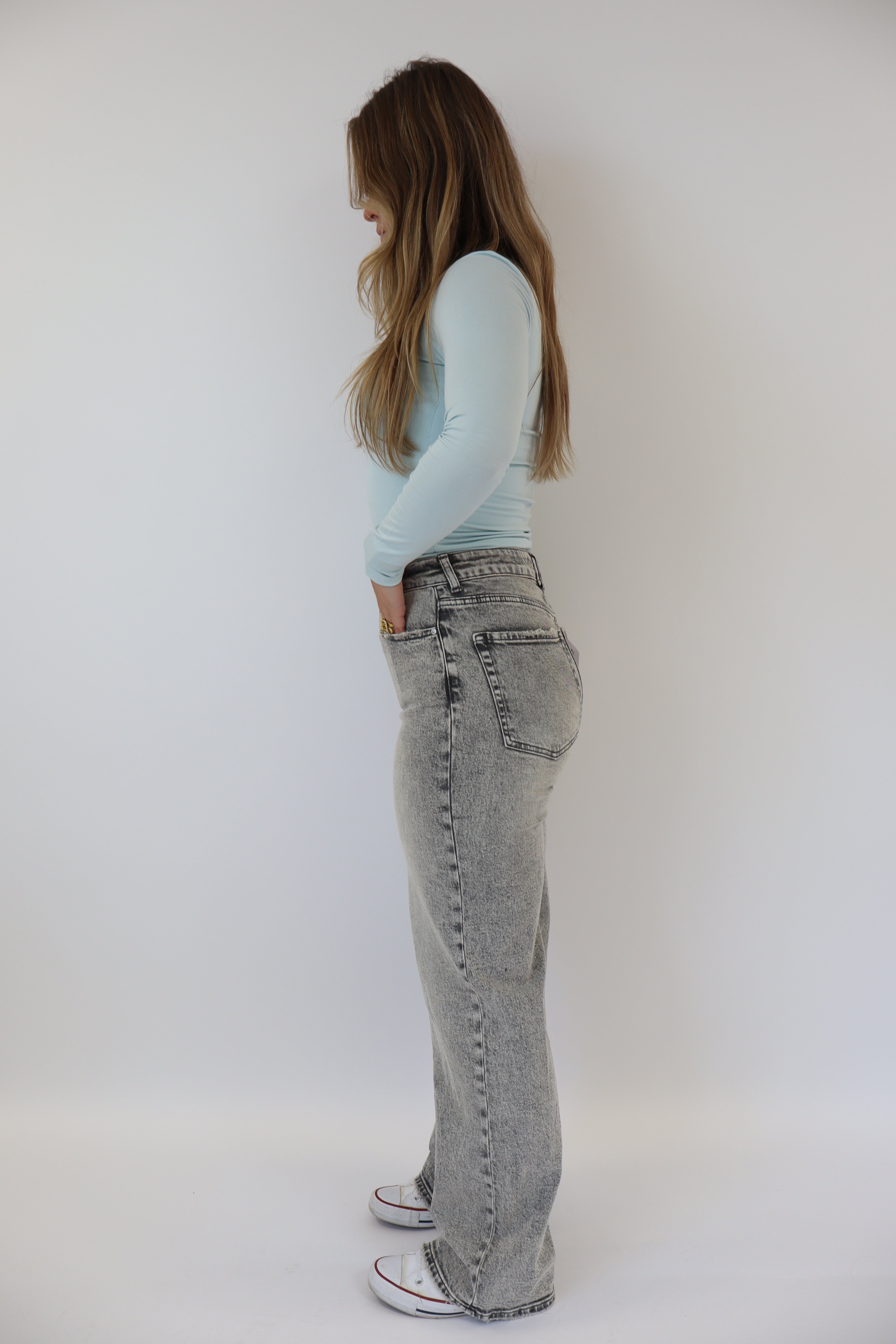 Wide Leg Jeans Vintage Grey | W3785