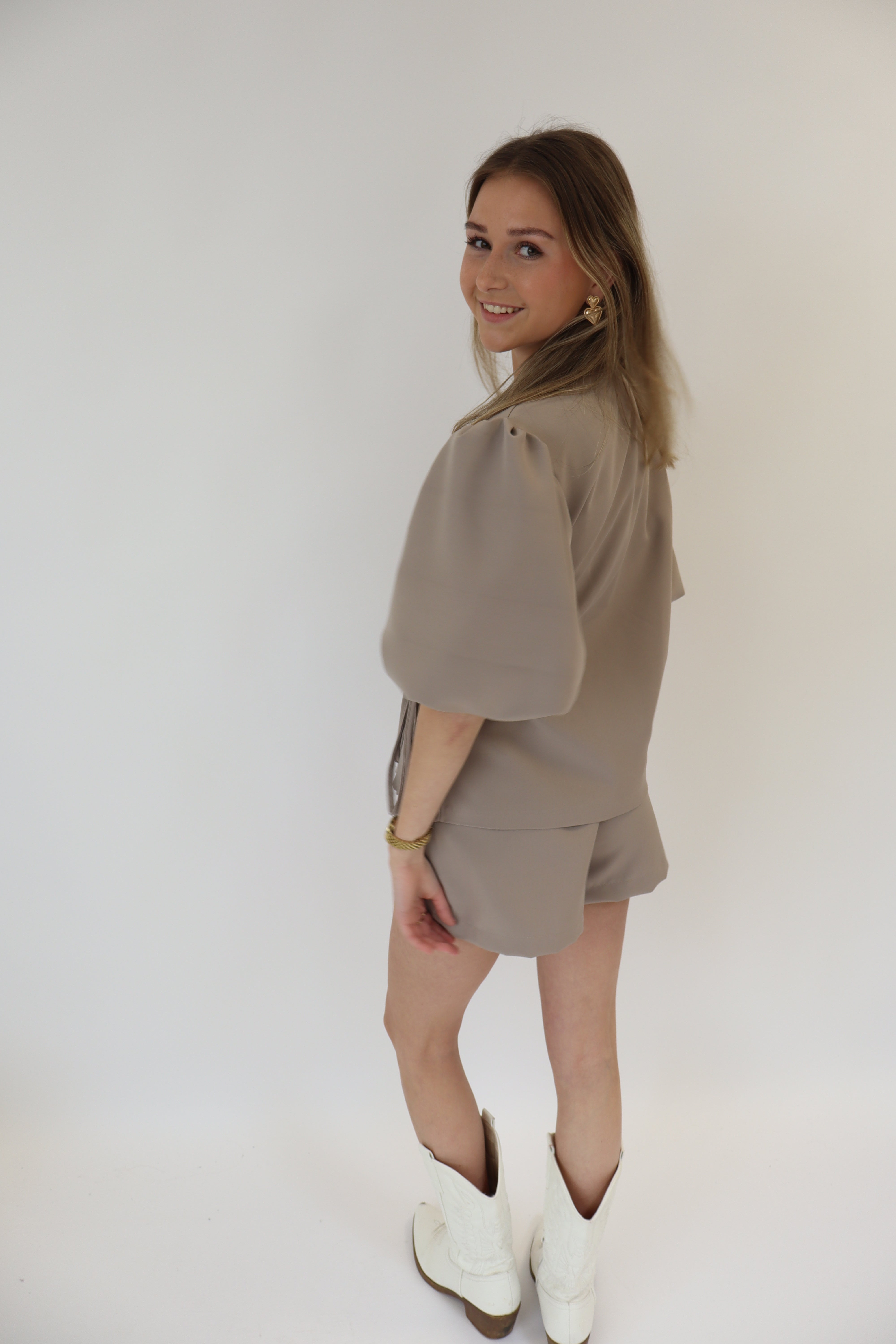May Wrap Blazer Taupe
