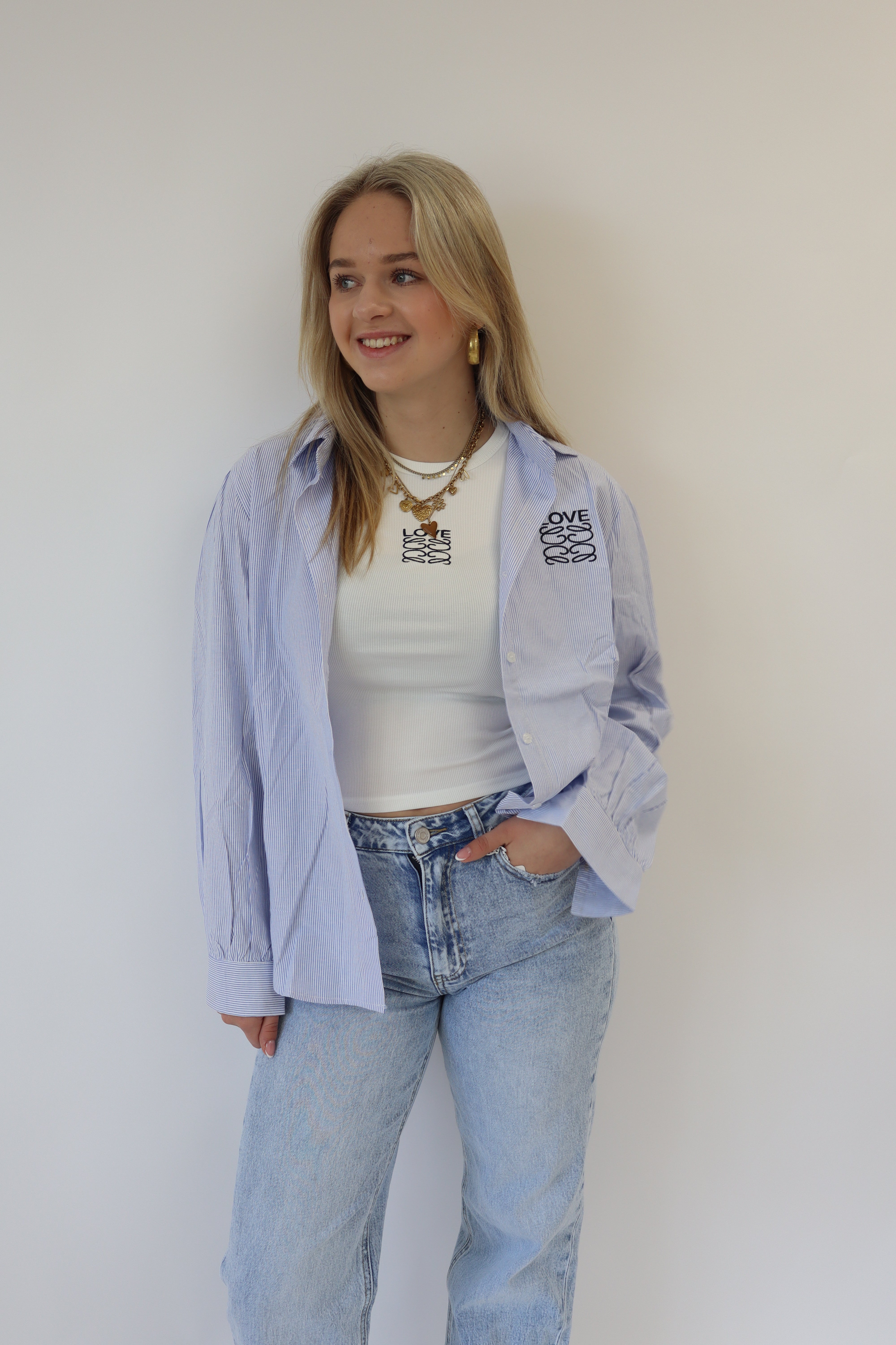 Love Set Blouse & Tanktop Blauw