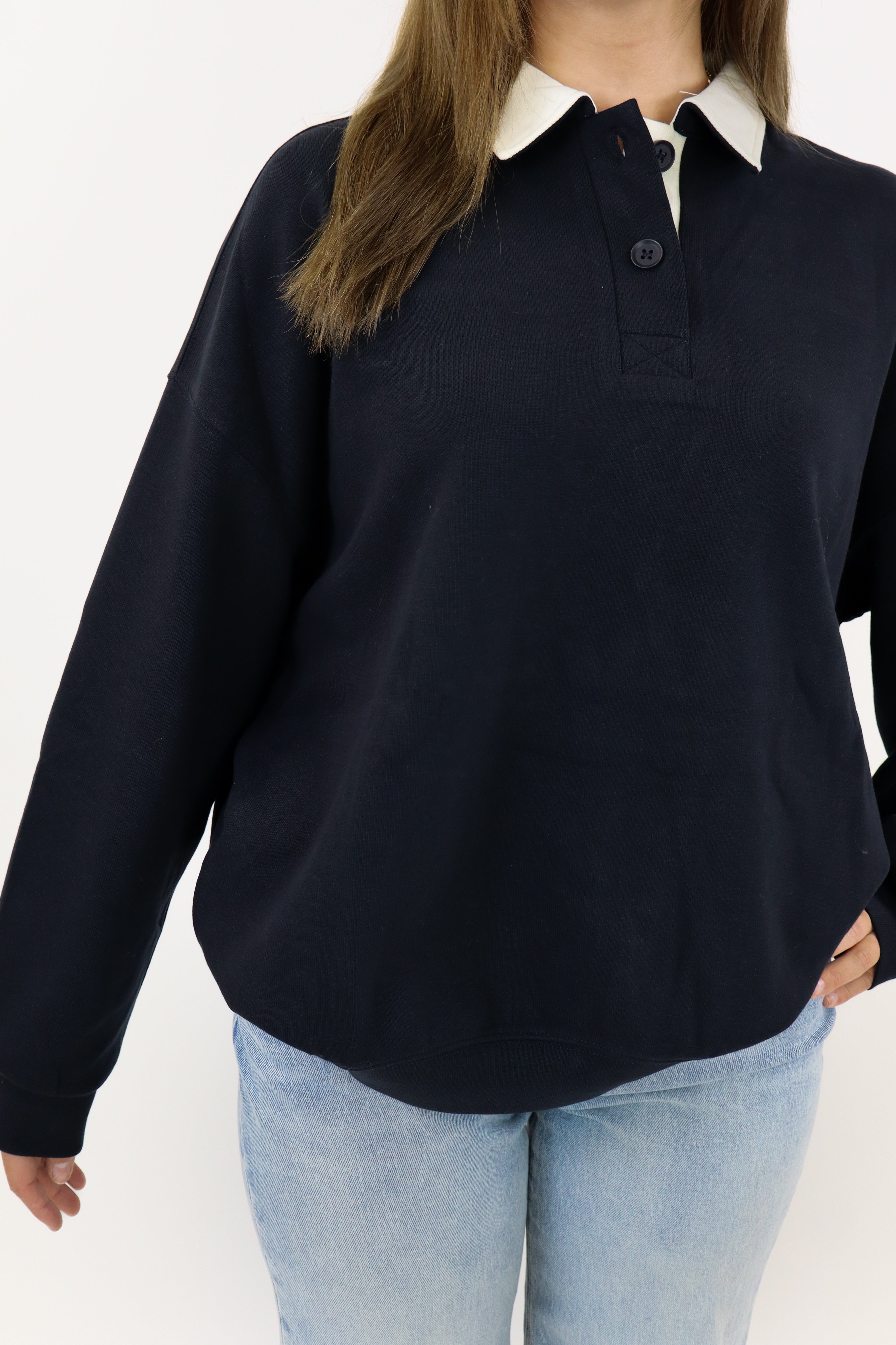 Kyana Polo Sweater Navy Blue