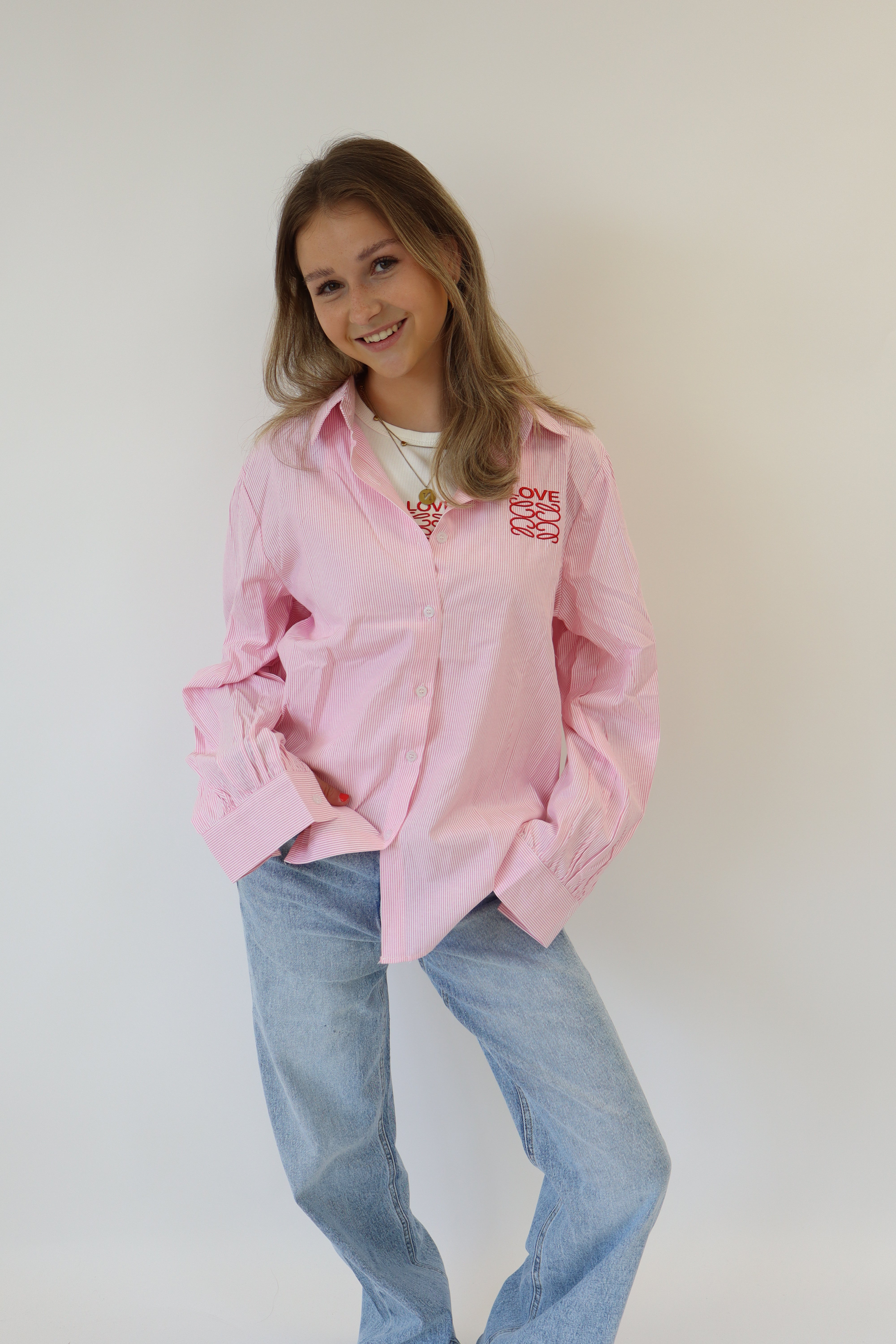 Love Set Blouse & Tanktop Roze