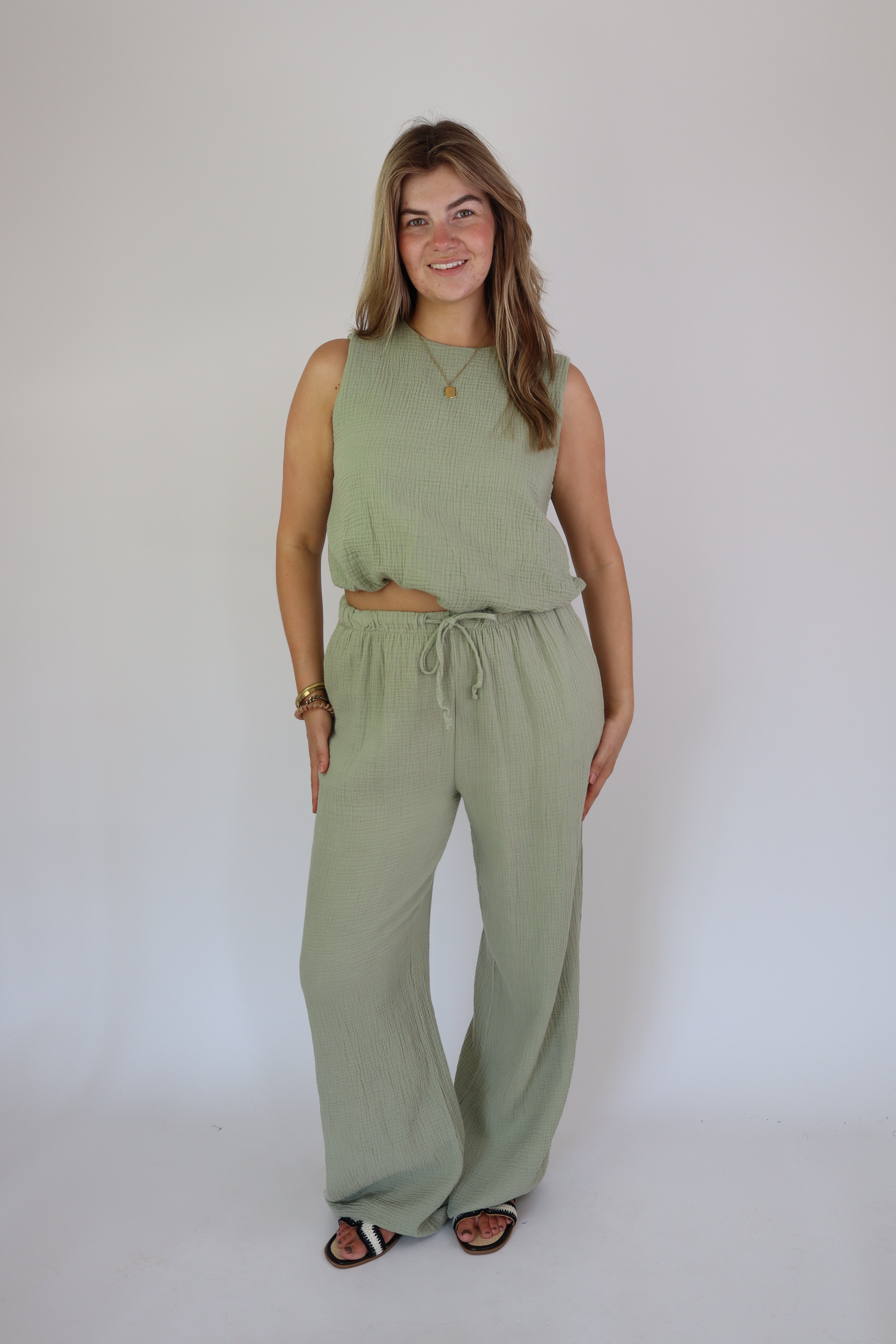 Isabel Katoenen Set Groen