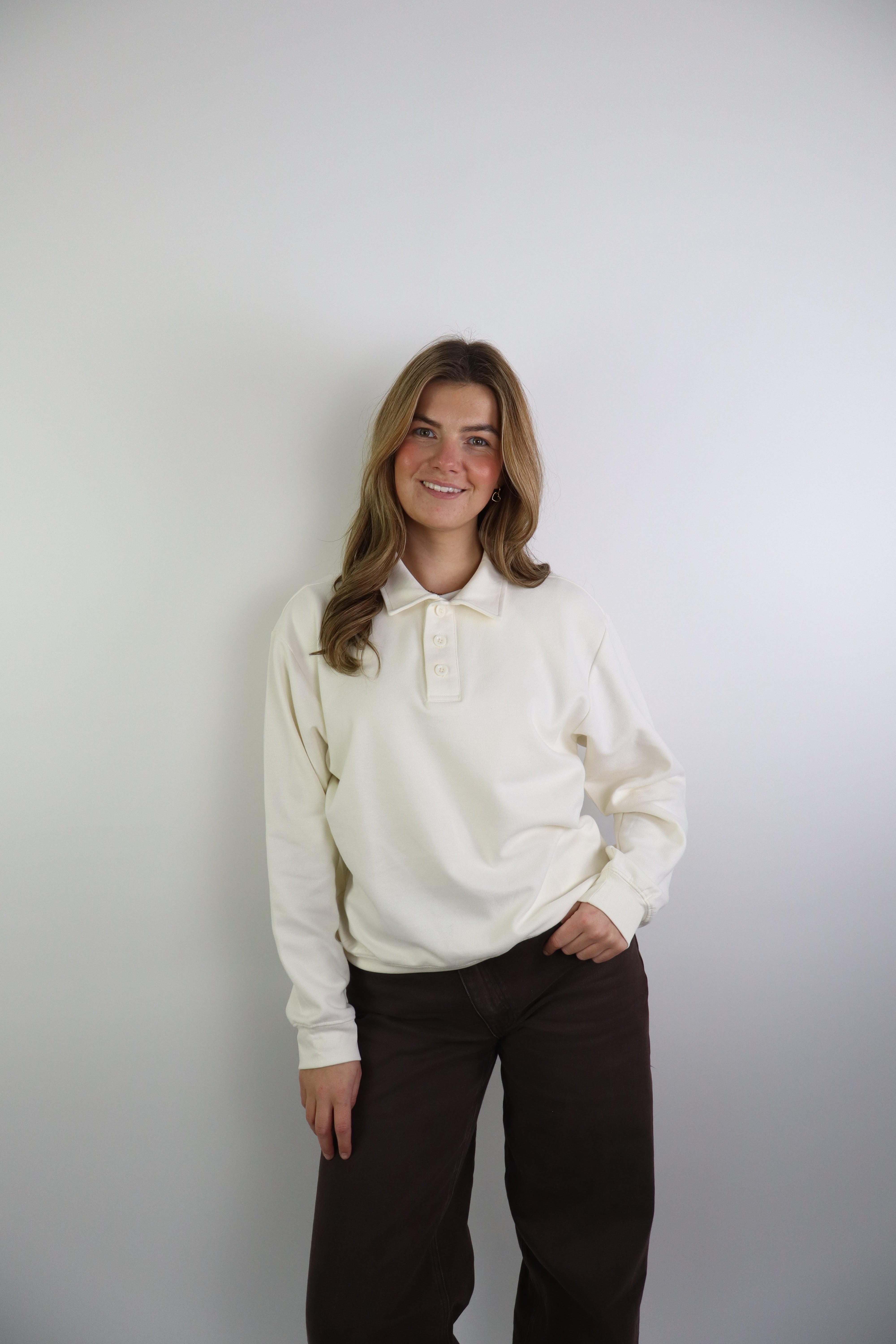 By Kie Basic Polo Sweater Off-White