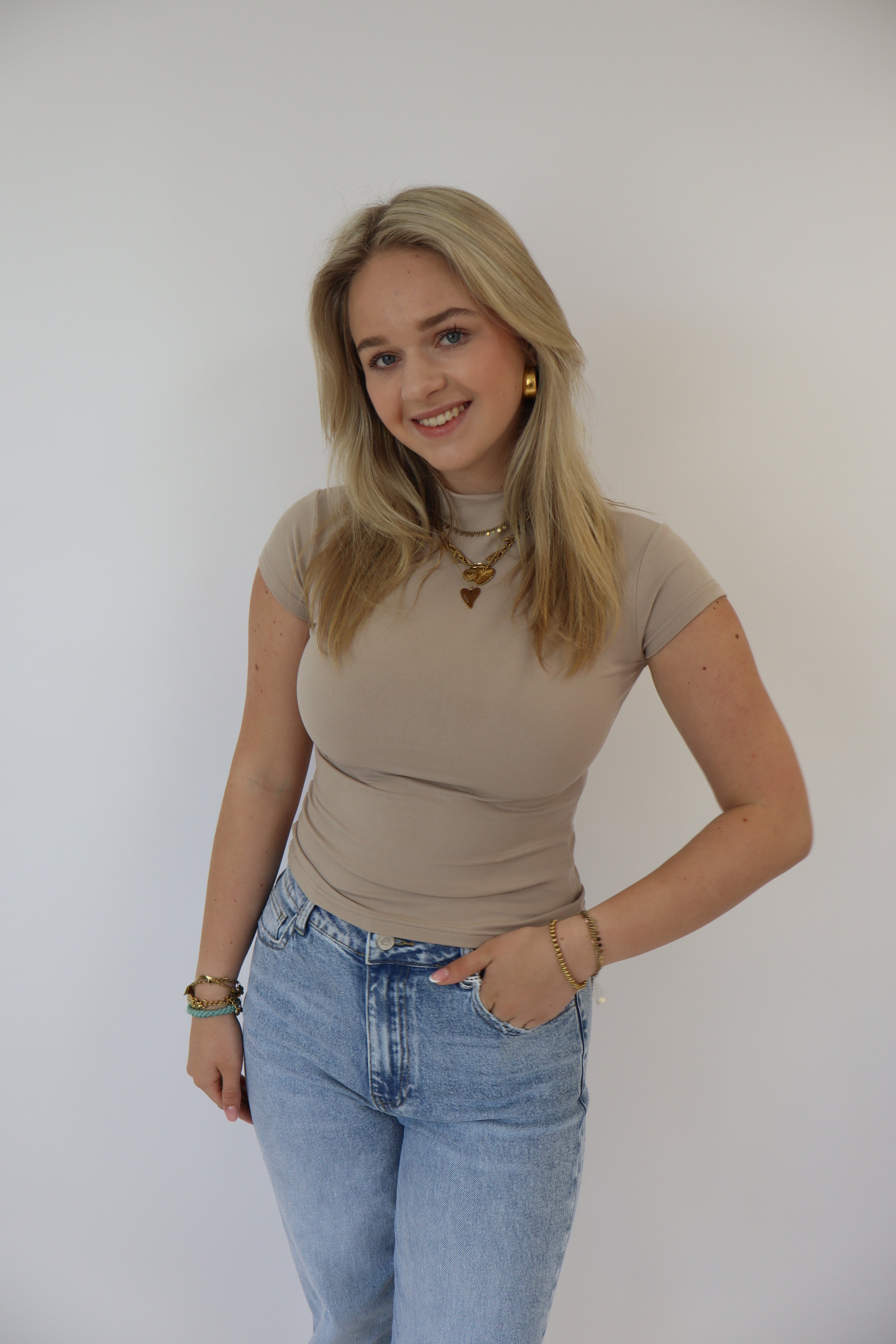 Luna Basic Top | Beige