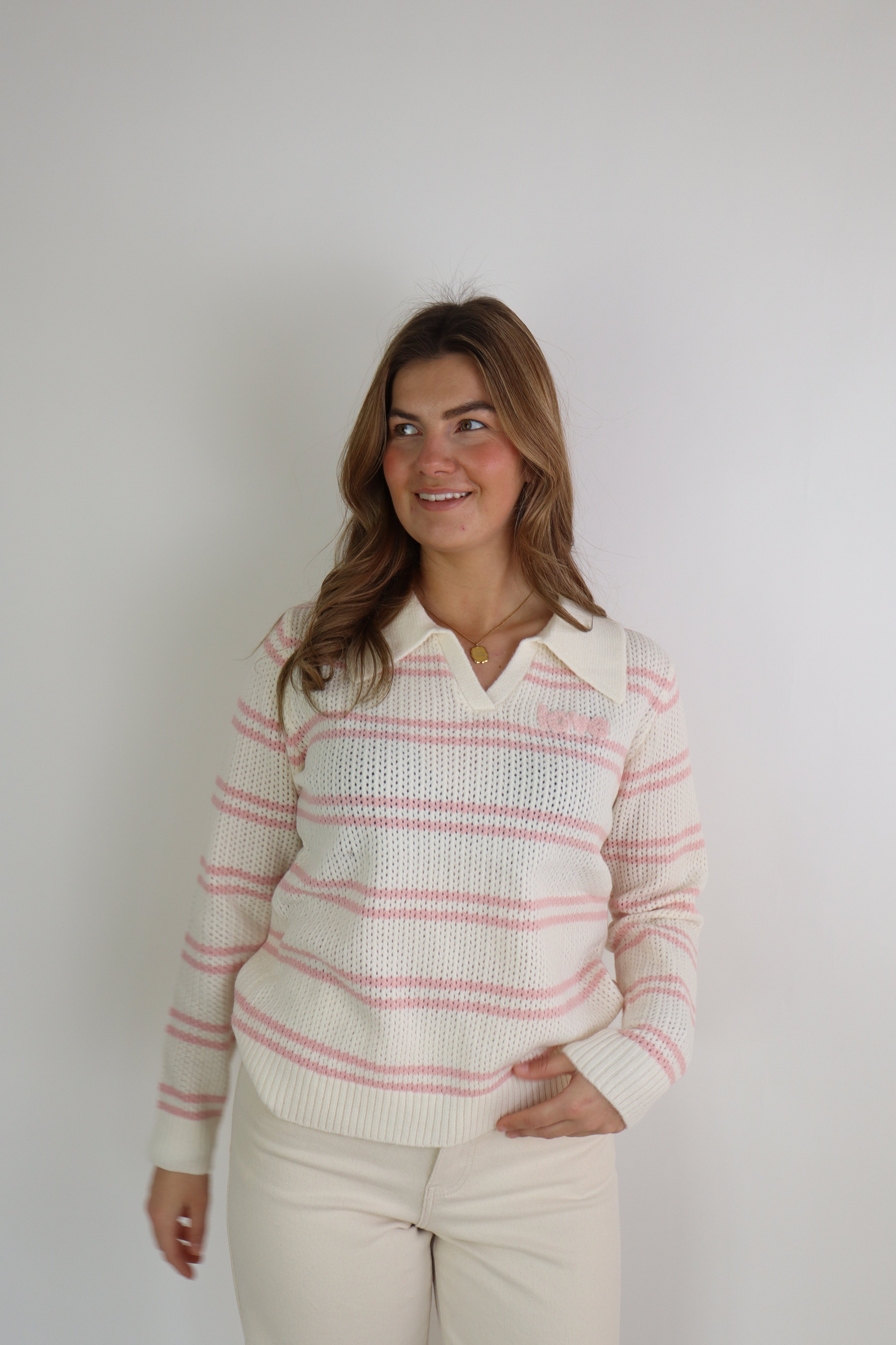 Liva Sweater White/Pink