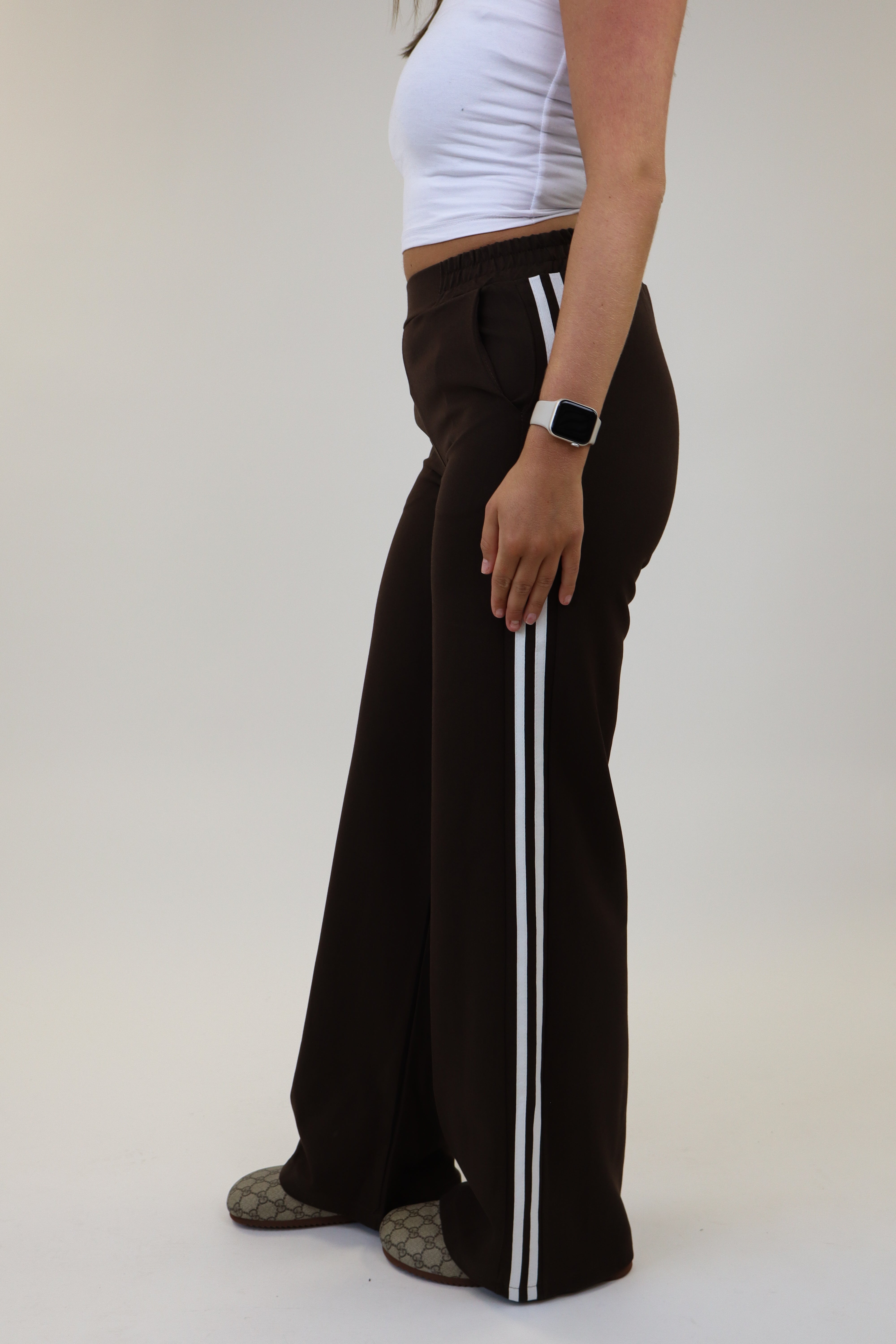 Ivana Striped Pantalon | Brown