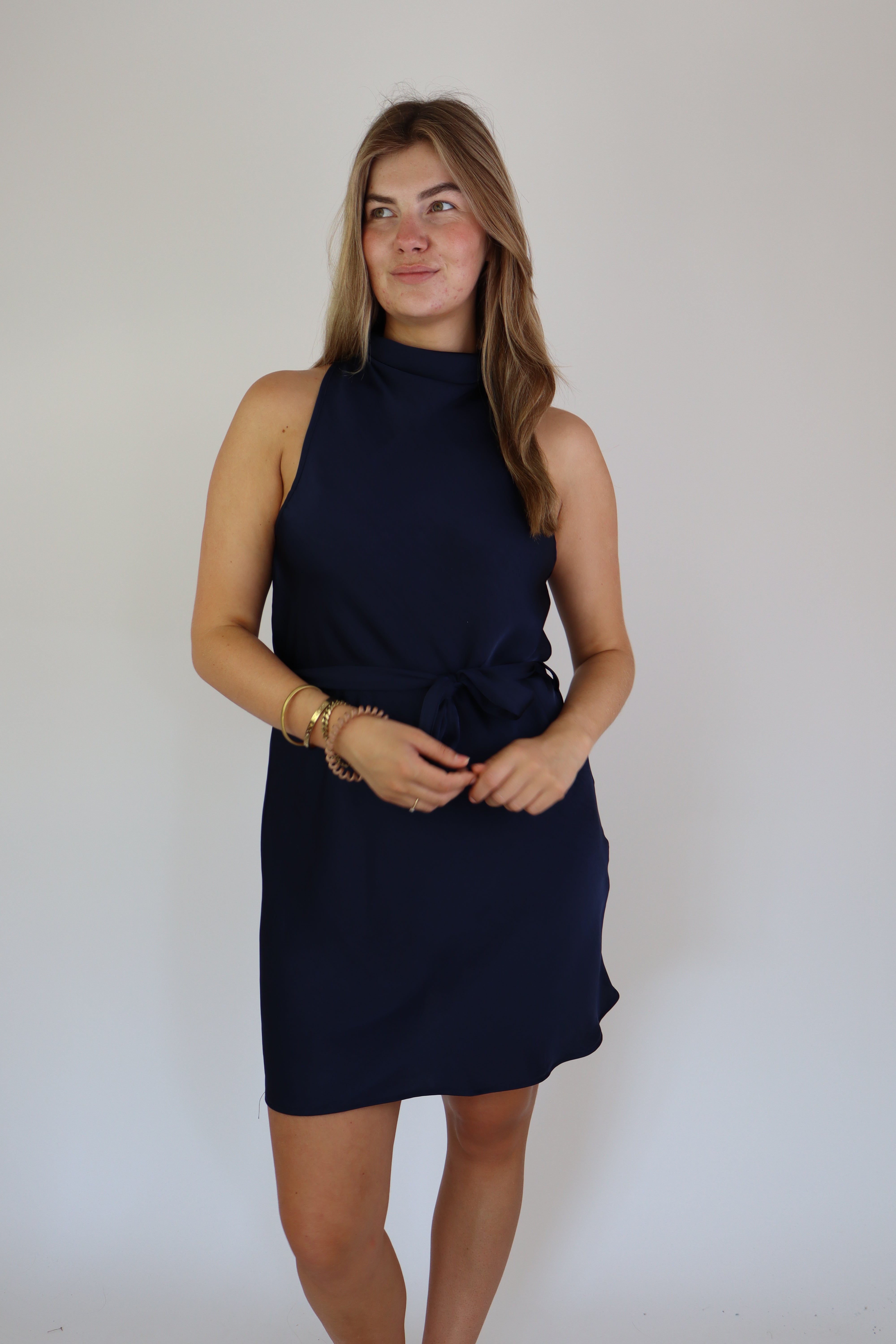 Satijnen Dress Navy