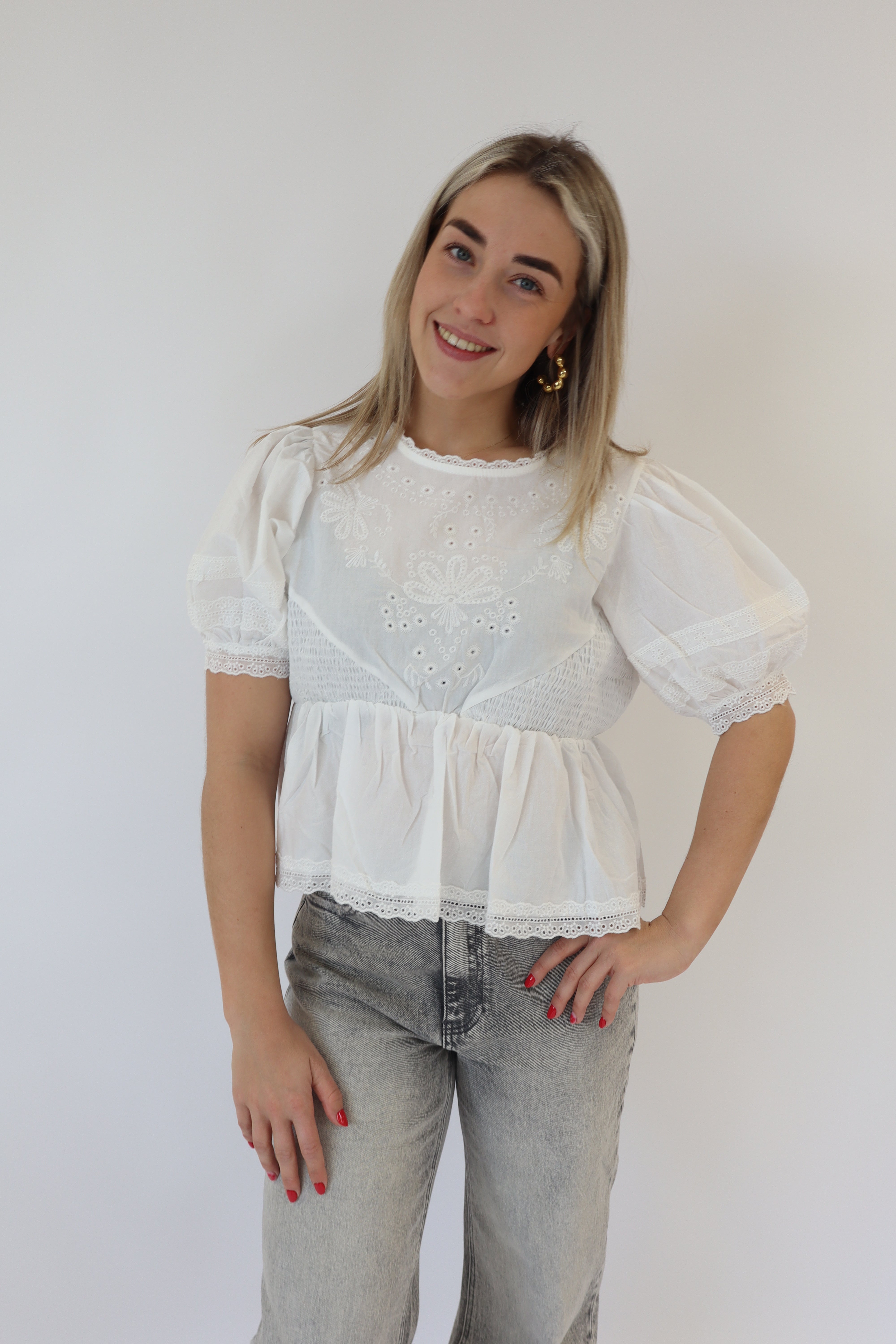 Jazlynn Blouse White