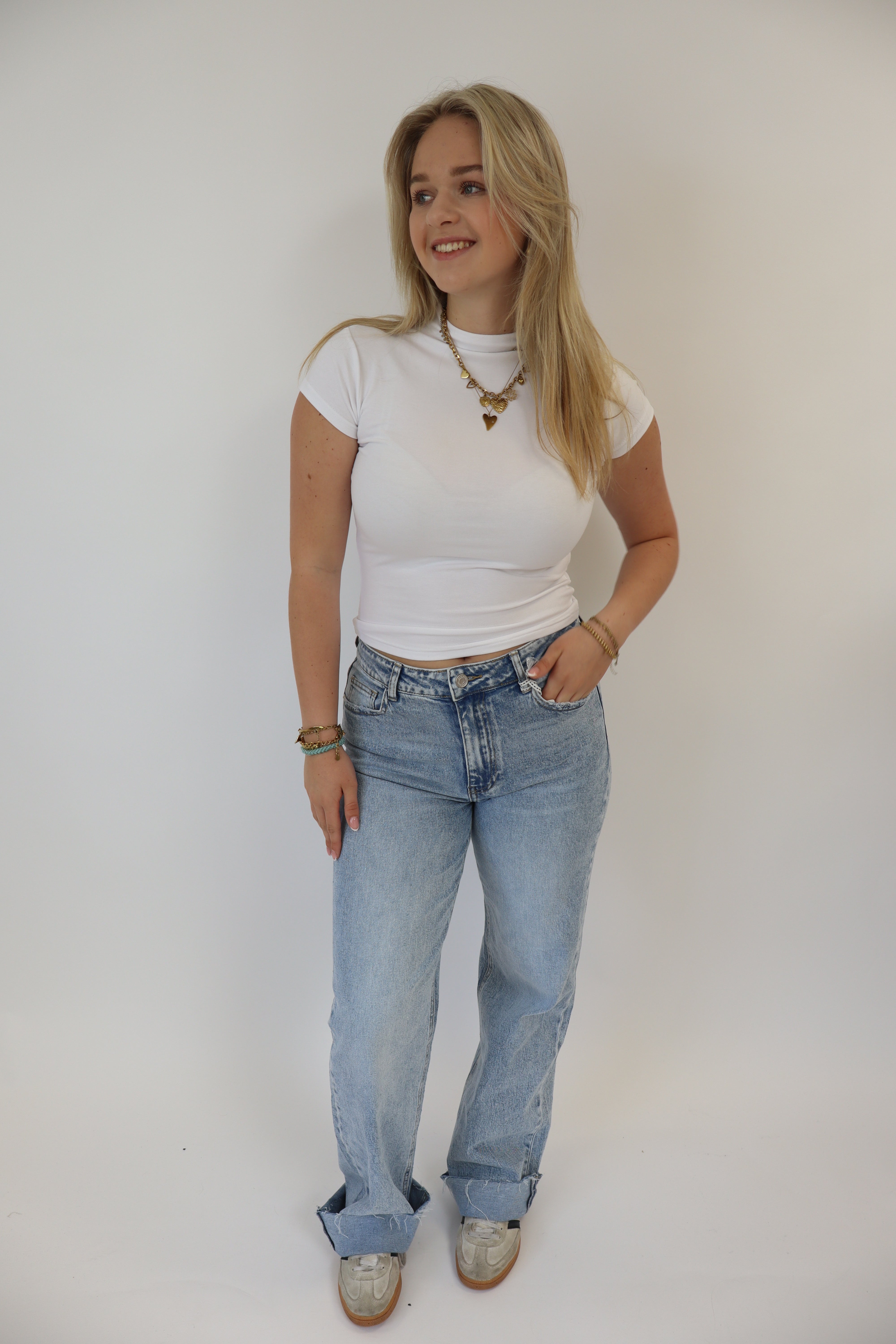 Tall Wide Leg Glitter Jeans W3767