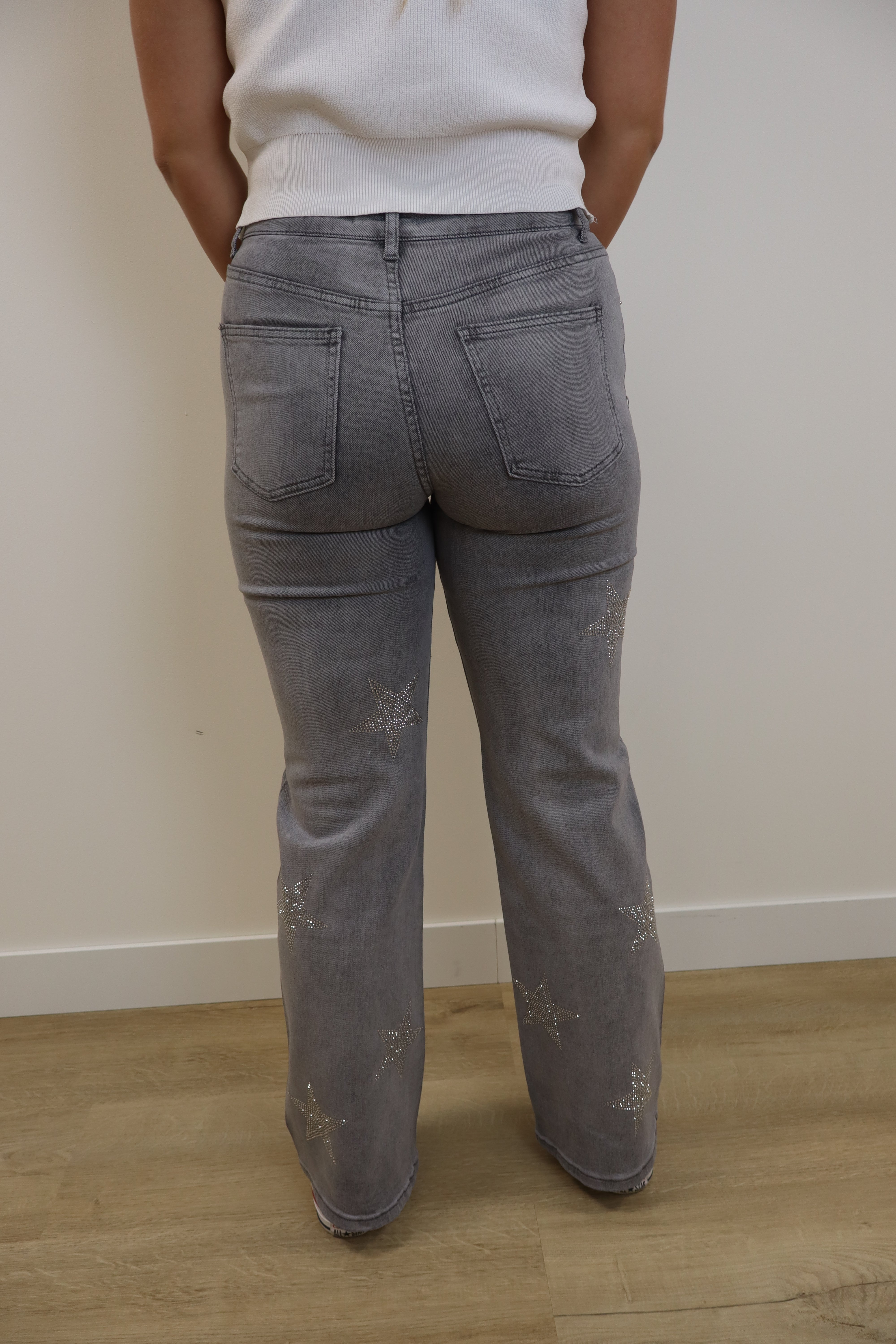 Glitter Star Jeans Grey
