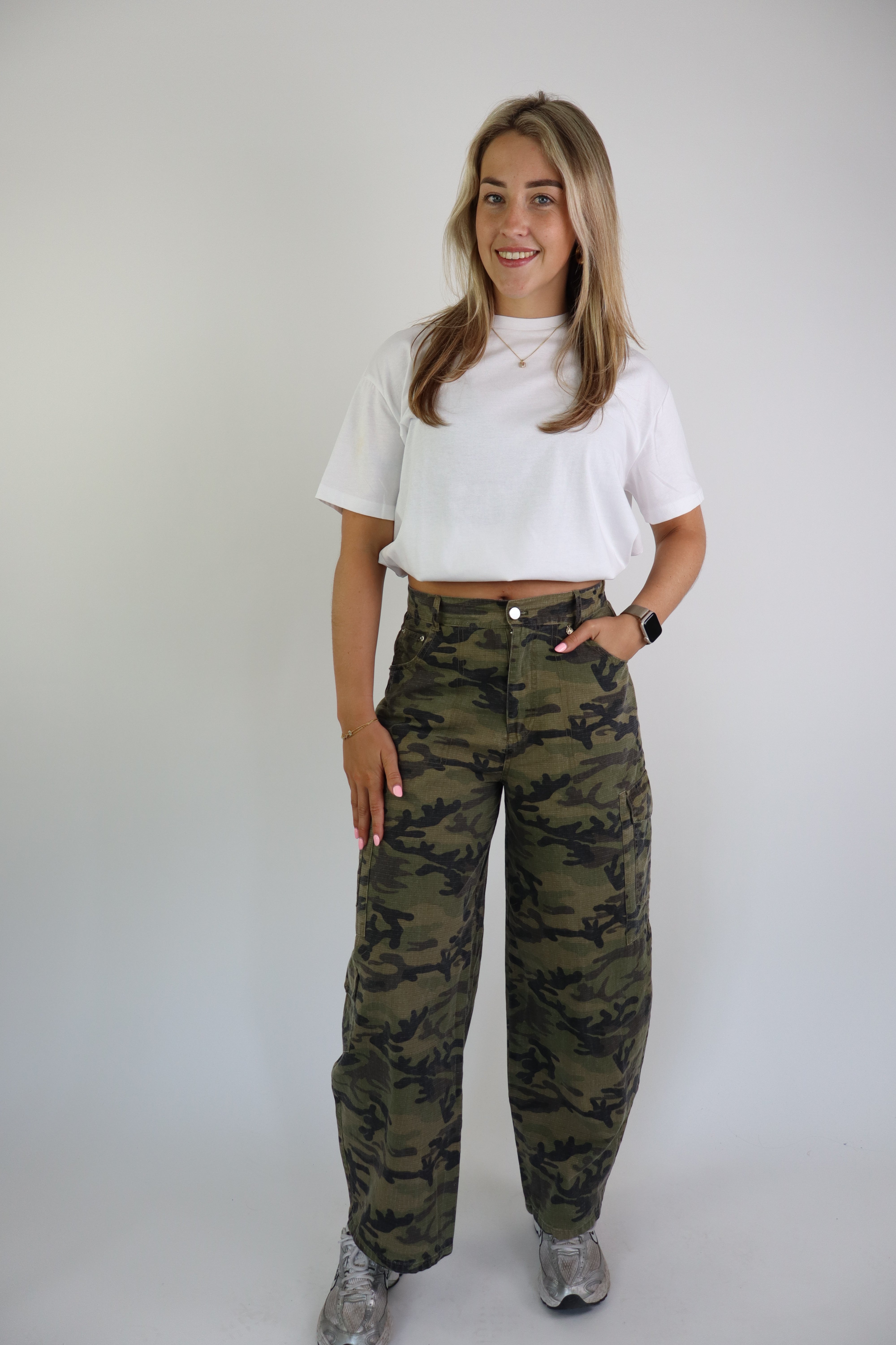 Gaby Camouflage Pants Dark Green