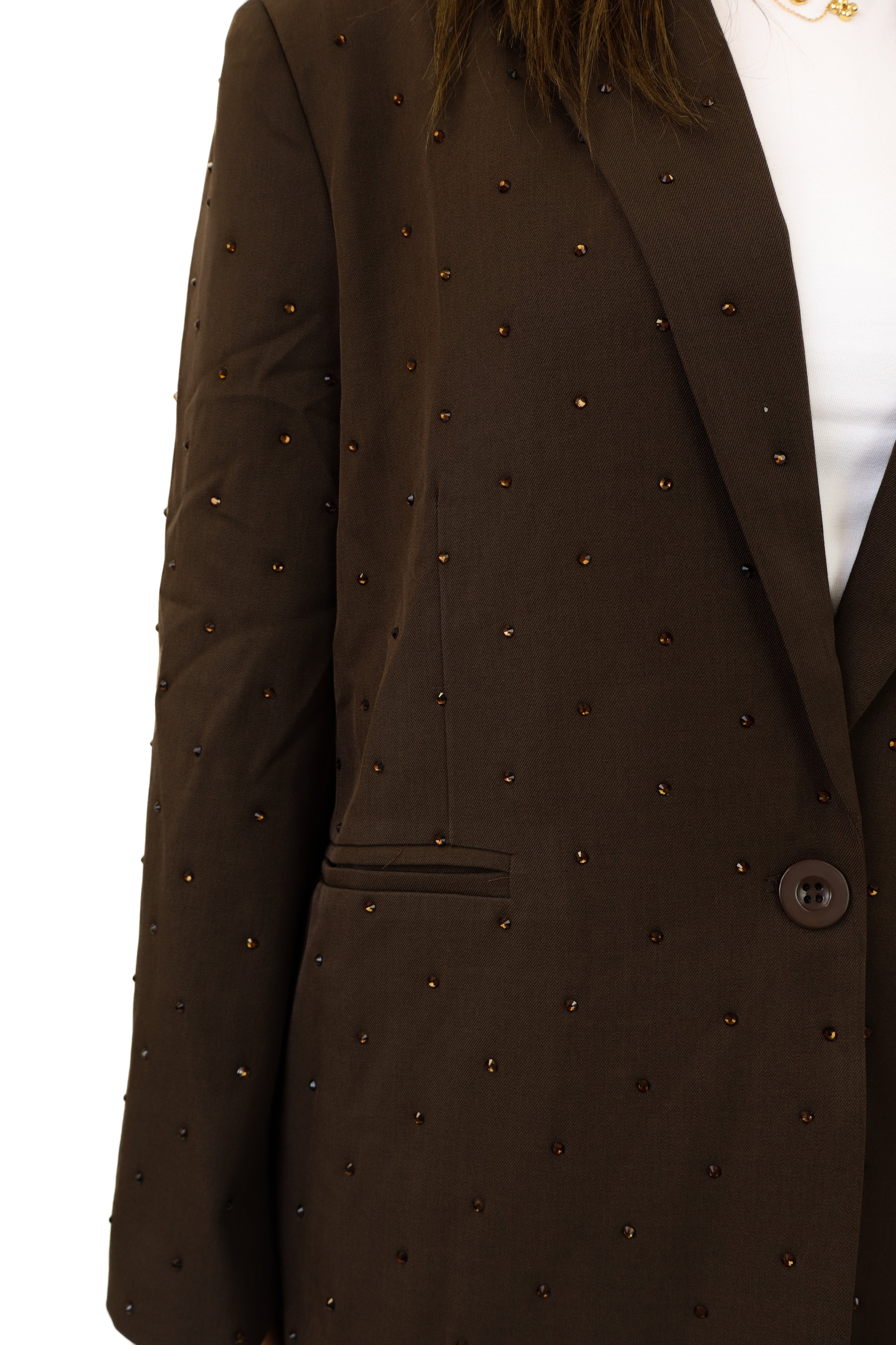 Ambika Glitter Blazer Brown