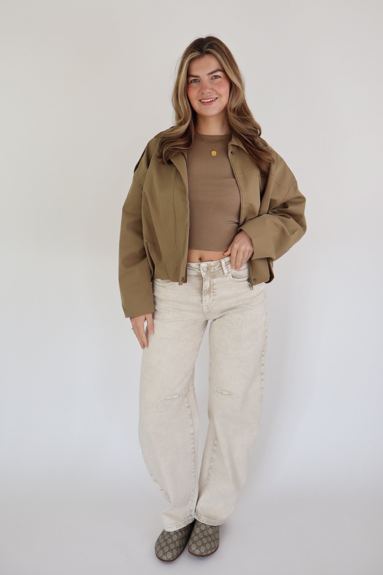 LAULIA BALLOON JEANS BEIGE Y3395-2M
