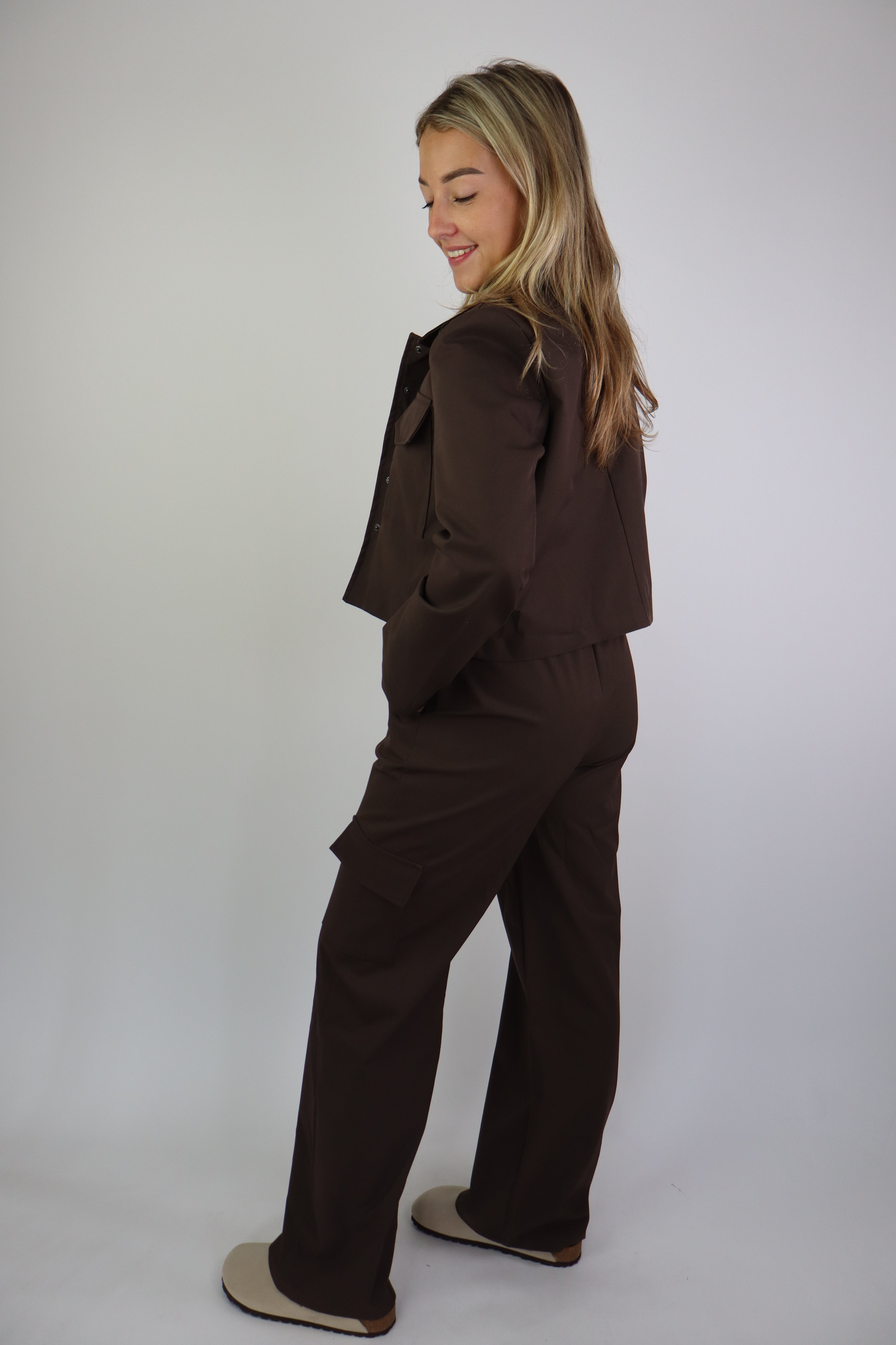 Rhona Cargo Two Piece Set Brown