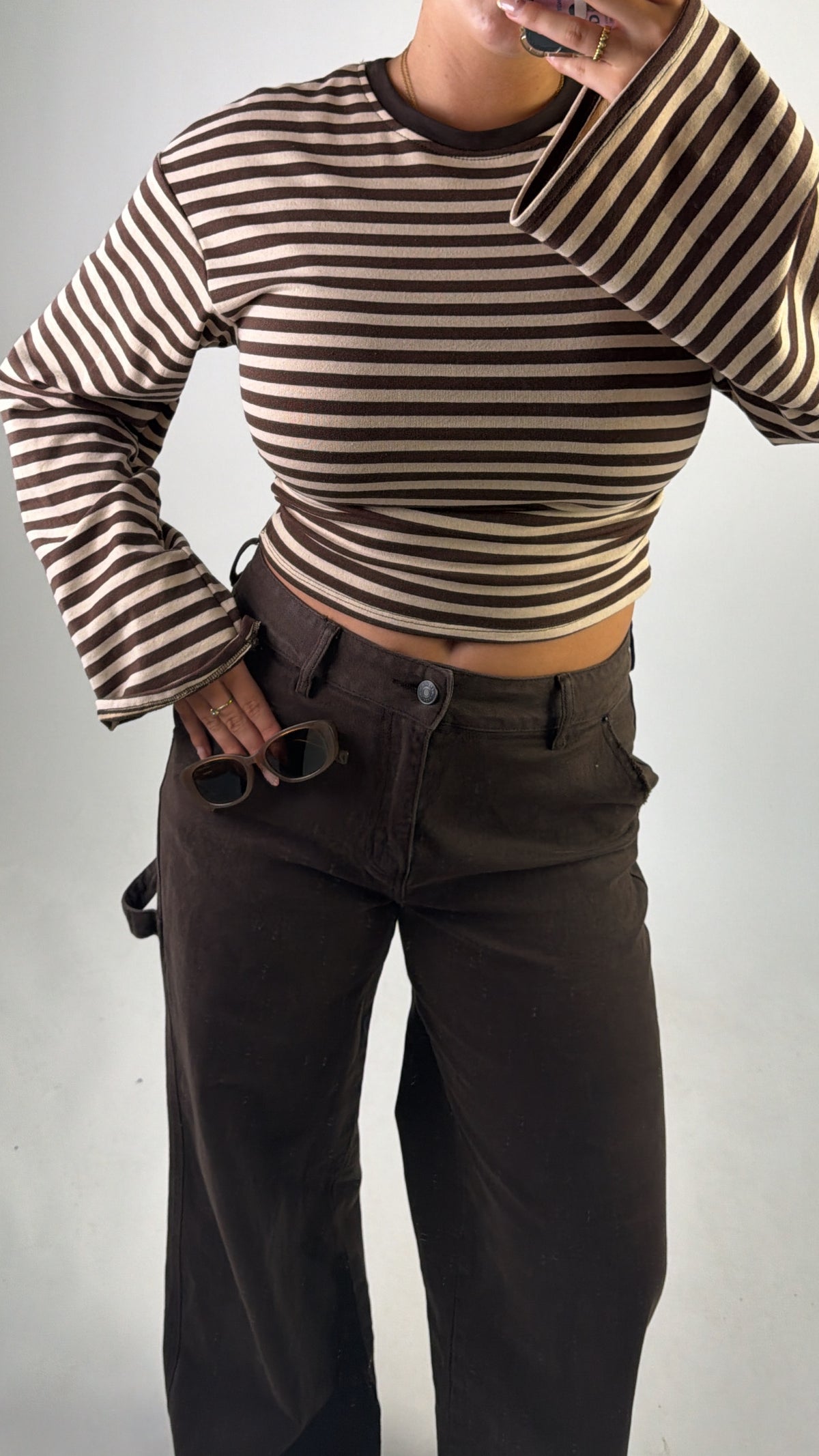 Carpenter Wide Leg Jeans Brown W3899-C