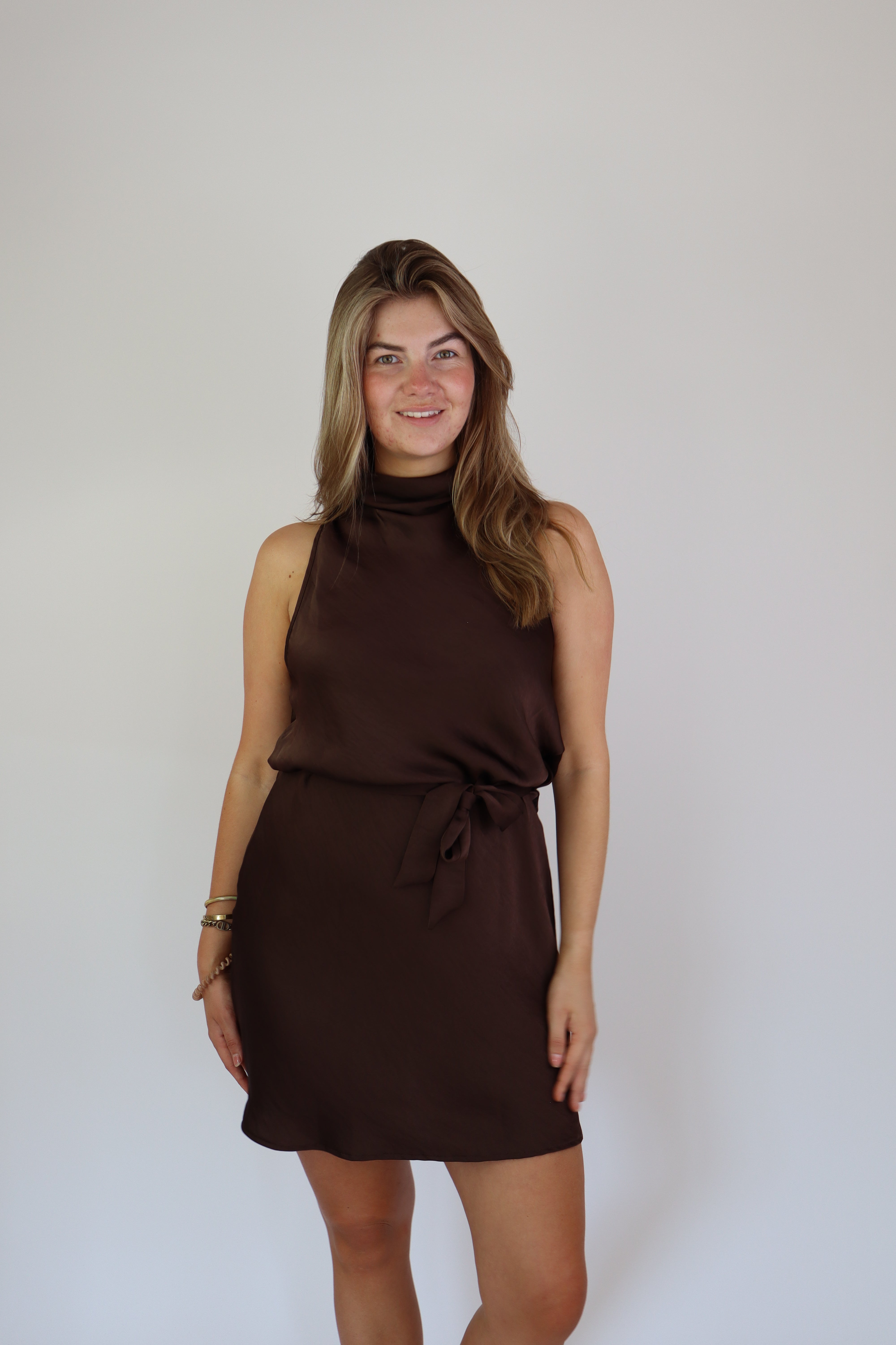Satijnen Dress Brown